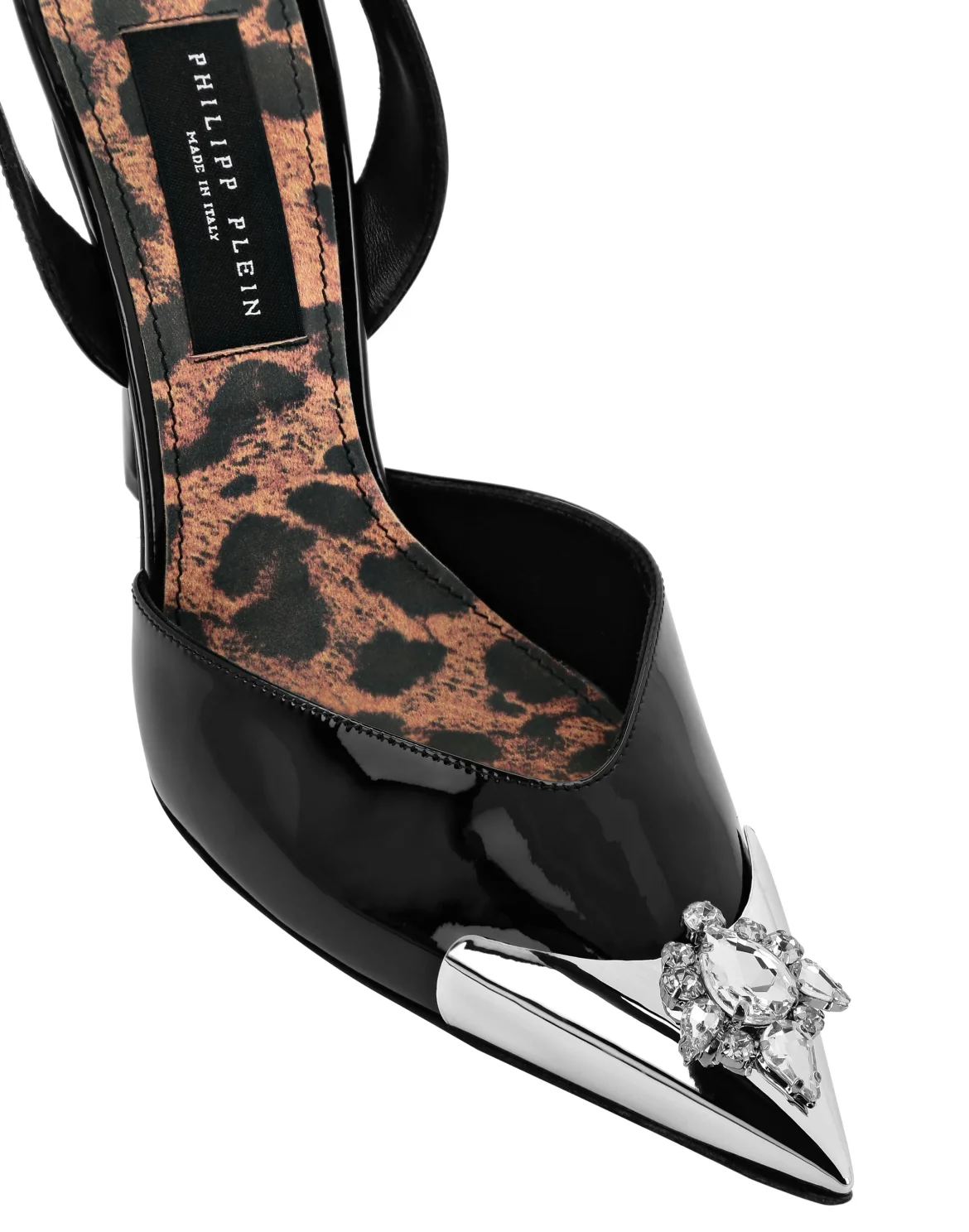 Patent Leather Sling-backPumps Brooches, цвет: Черный