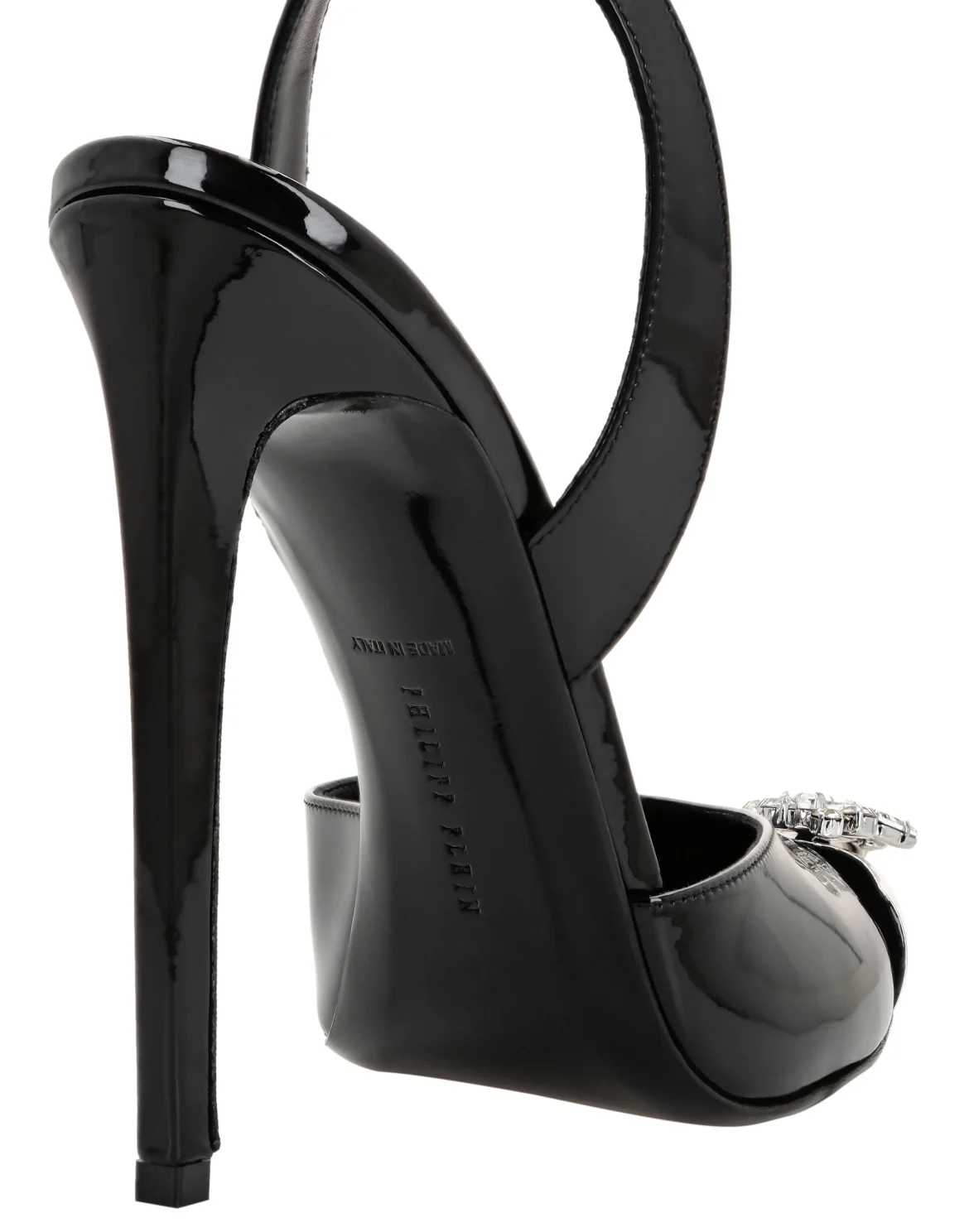 Patent Leather Sling-backPumps Brooches, цвет: Черный