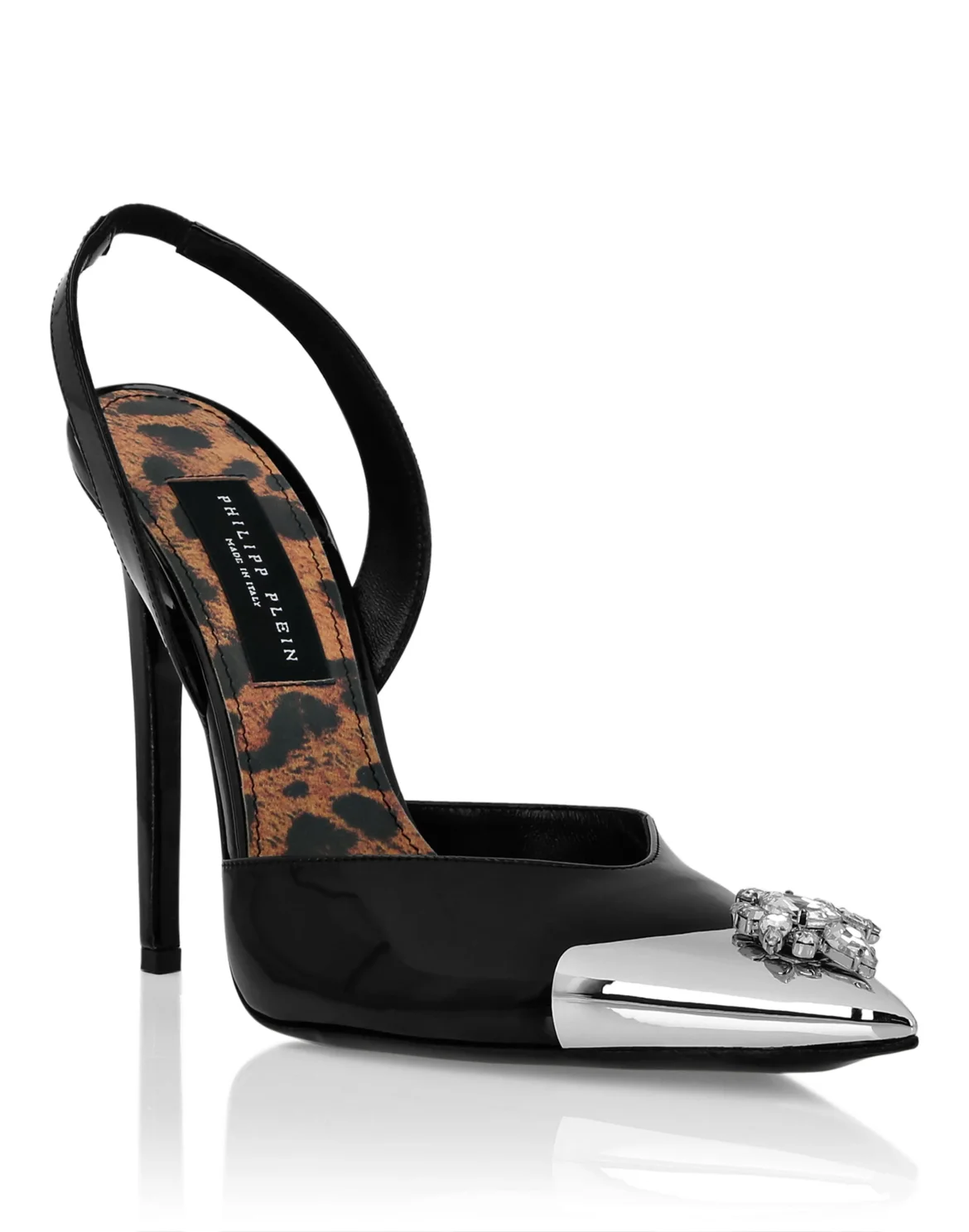 Patent Leather Sling-backPumps Brooches, цвет: Черный