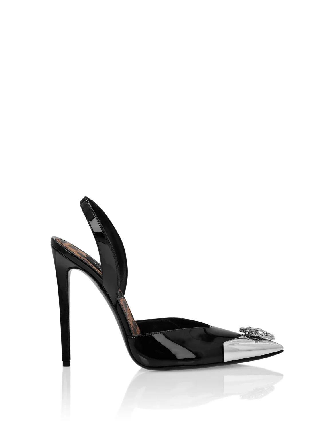 Patent Leather Sling-backPumps Brooches, цвет: Черный