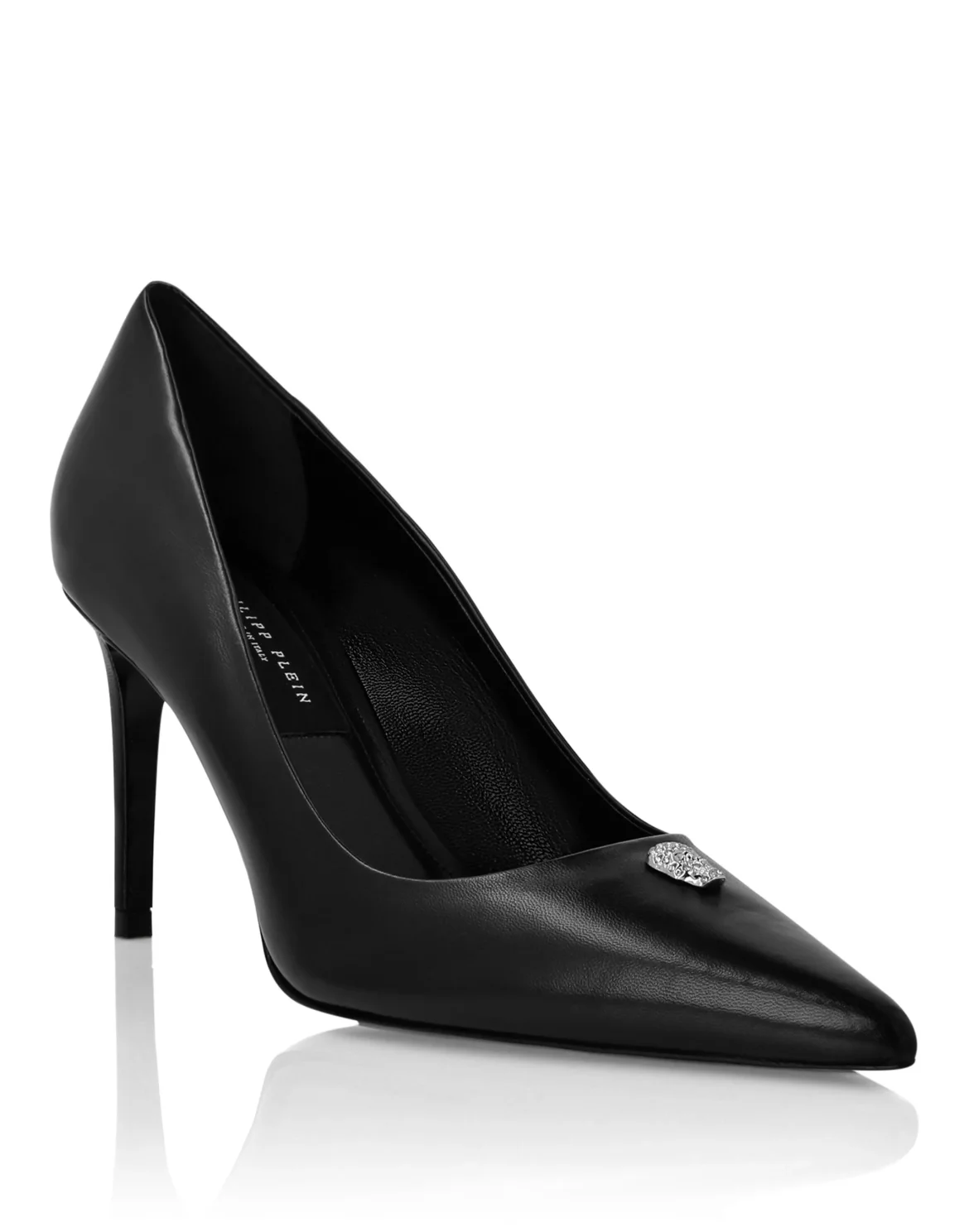 Nappa Leather Decollete Mid Heels Skull strass, цвет: Черный