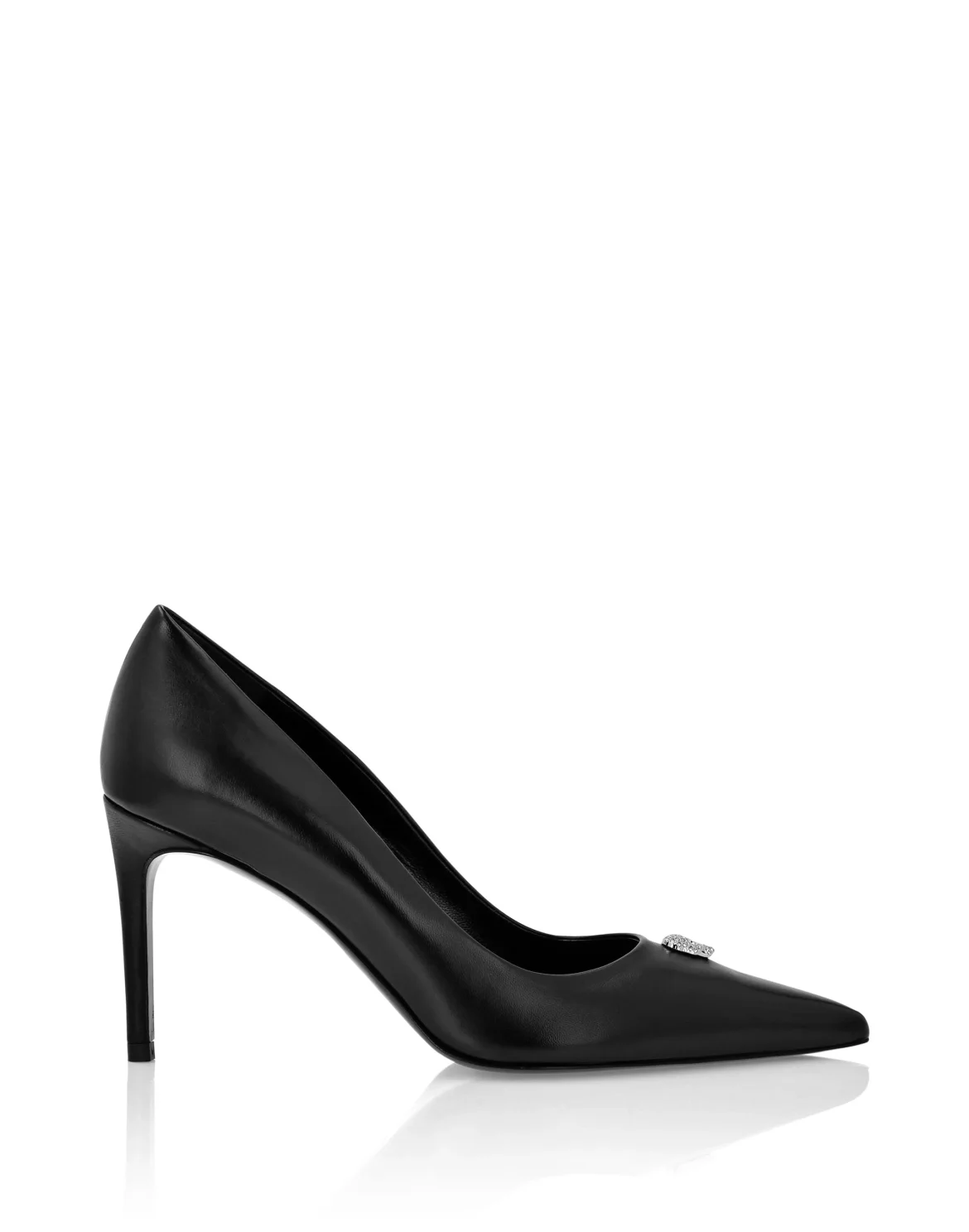 Nappa Leather Decollete Mid Heels Skull strass, цвет: Черный