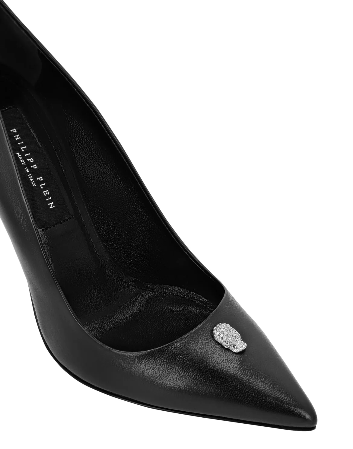 Nappa Leather Decollete Hi-Heels Skull strass, цвет: Черный