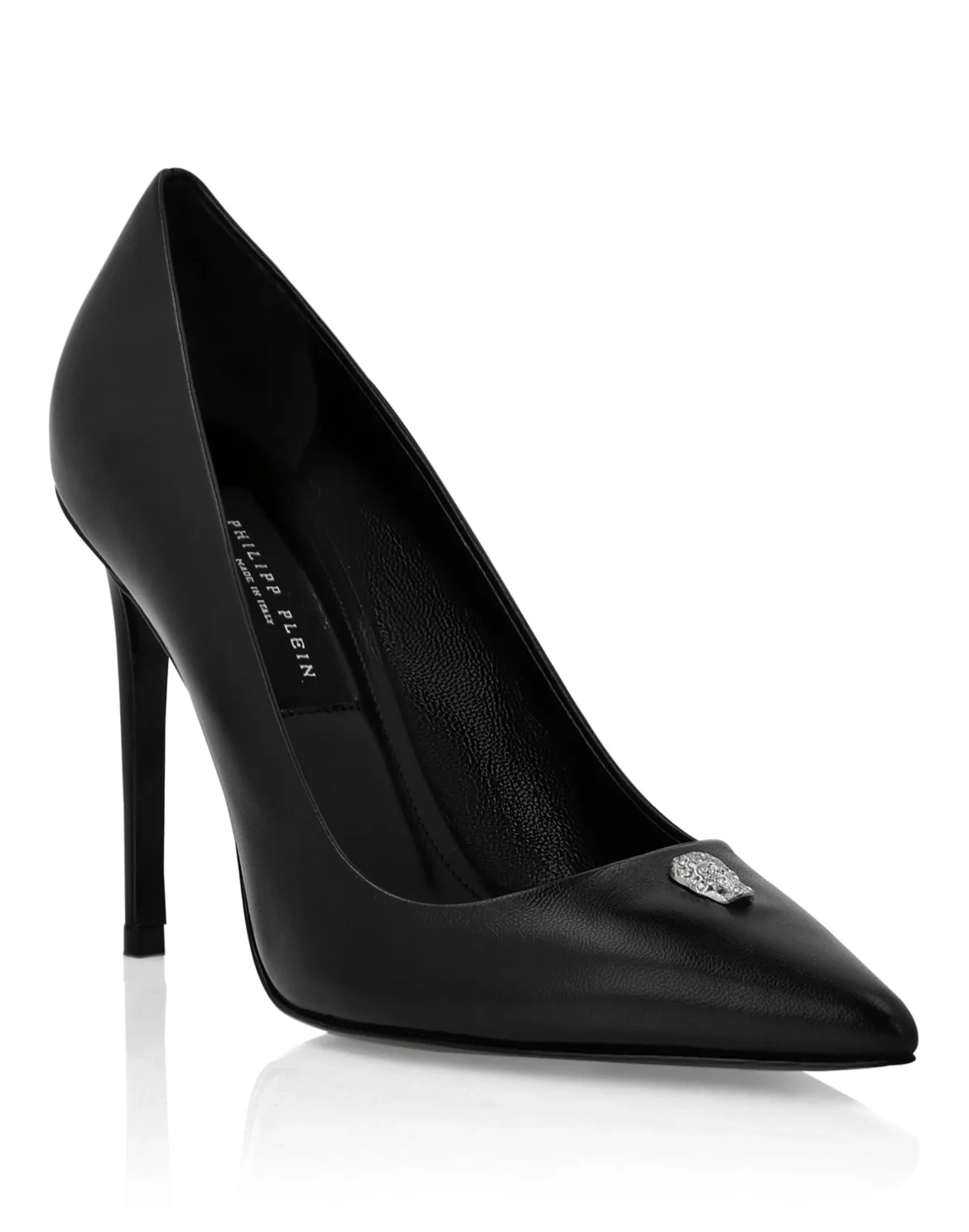 Nappa Leather Decollete Hi-Heels Skull strass, цвет: Черный