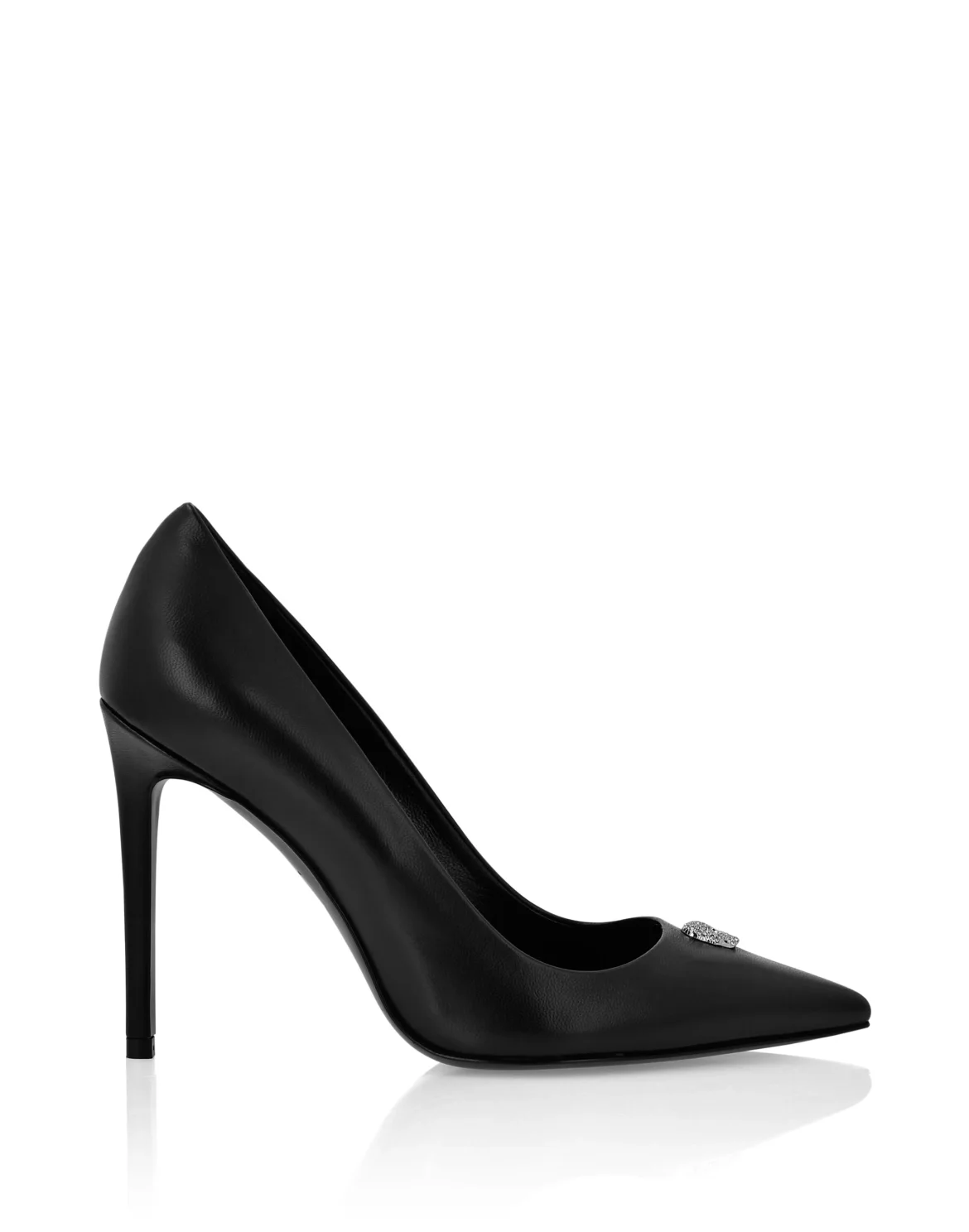 Nappa Leather Decollete Hi-Heels Skull strass, цвет: Черный