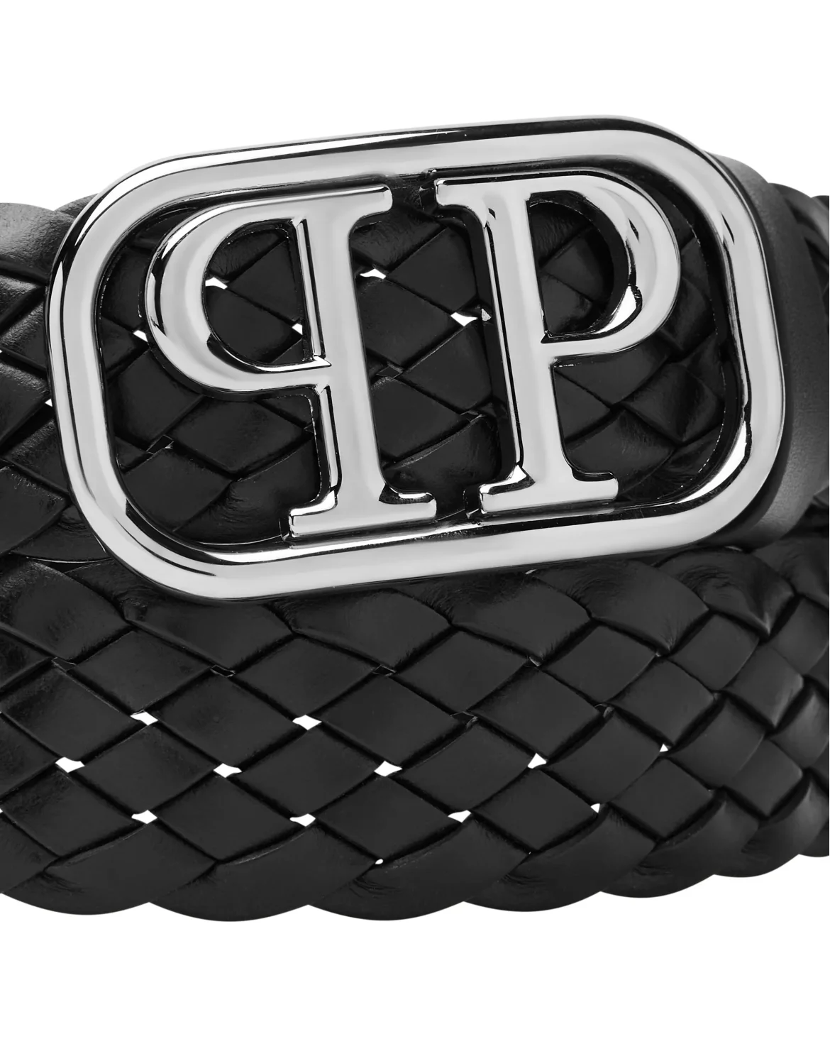 Leather Belt Crocco Print Philipp Plein TM, цвет: Черный