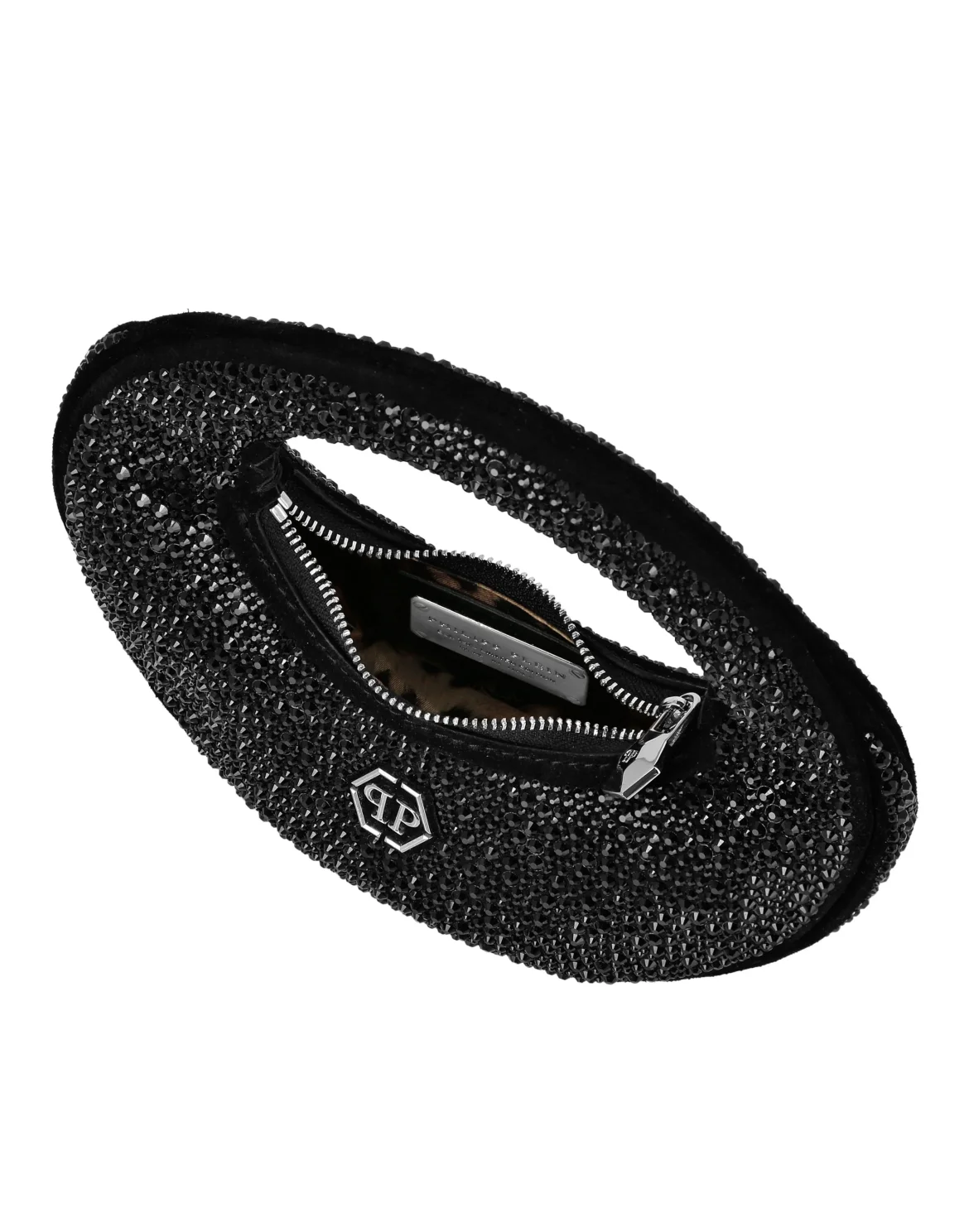 Suede Mini Handle Bag Strass, цвет: Черный