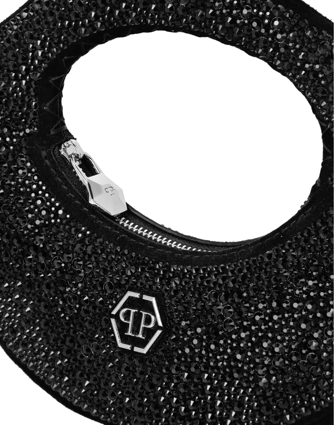 Suede Mini Handle Bag Strass, цвет: Черный