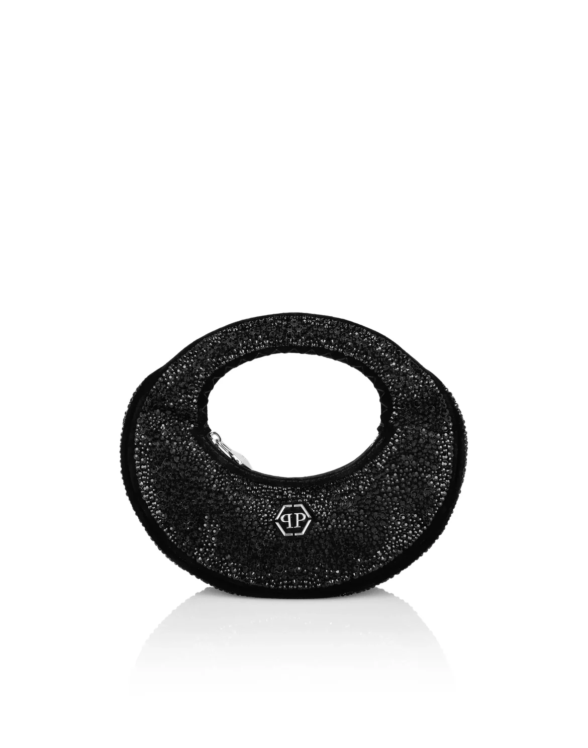 Suede Mini Handle Bag Strass, цвет: Черный