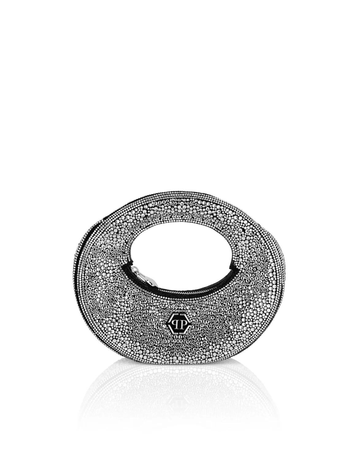 Suede Mini Handle Bag Strass, цвет: Черный