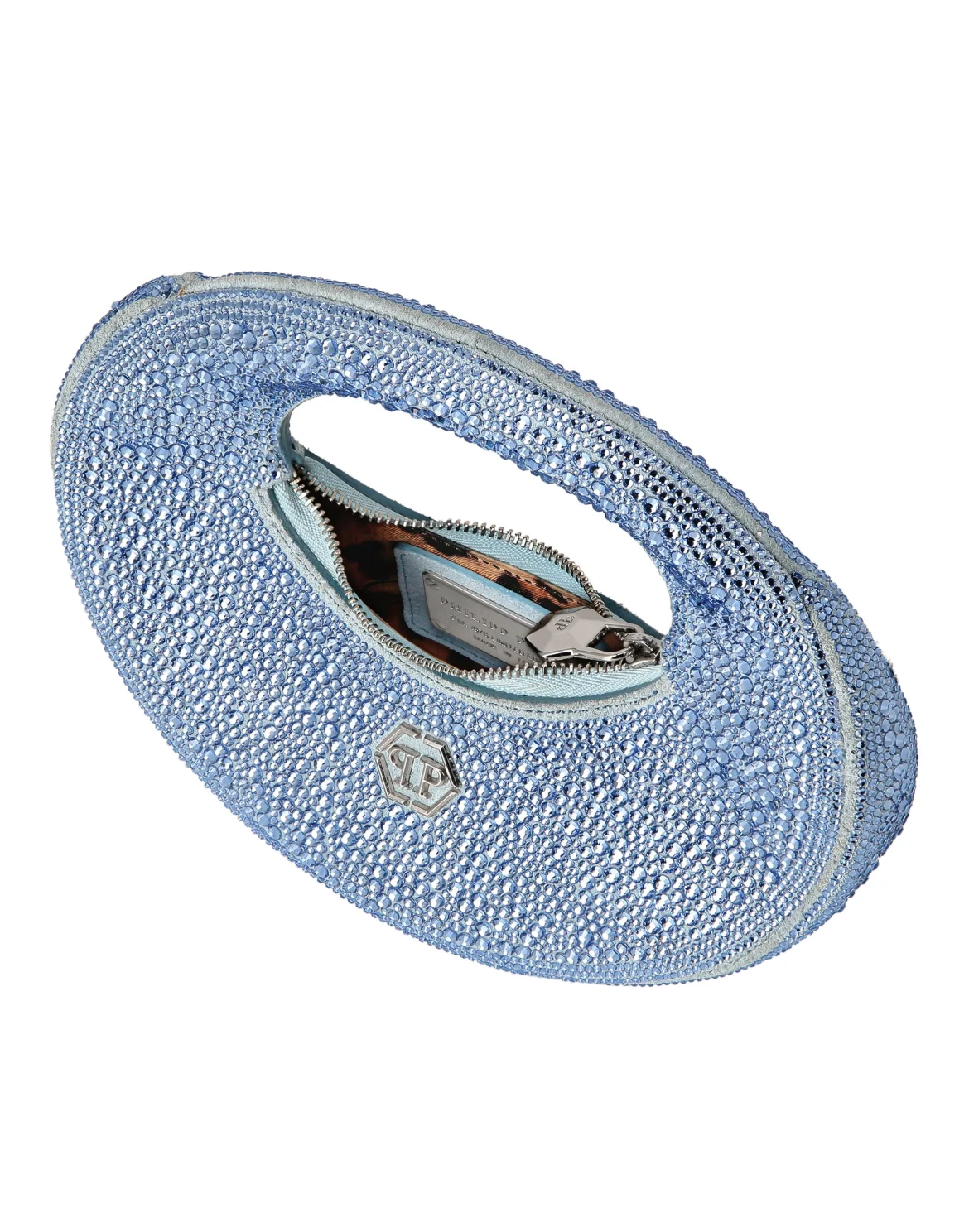Suede Mini Handle Bag Strass, цвет: Голубой