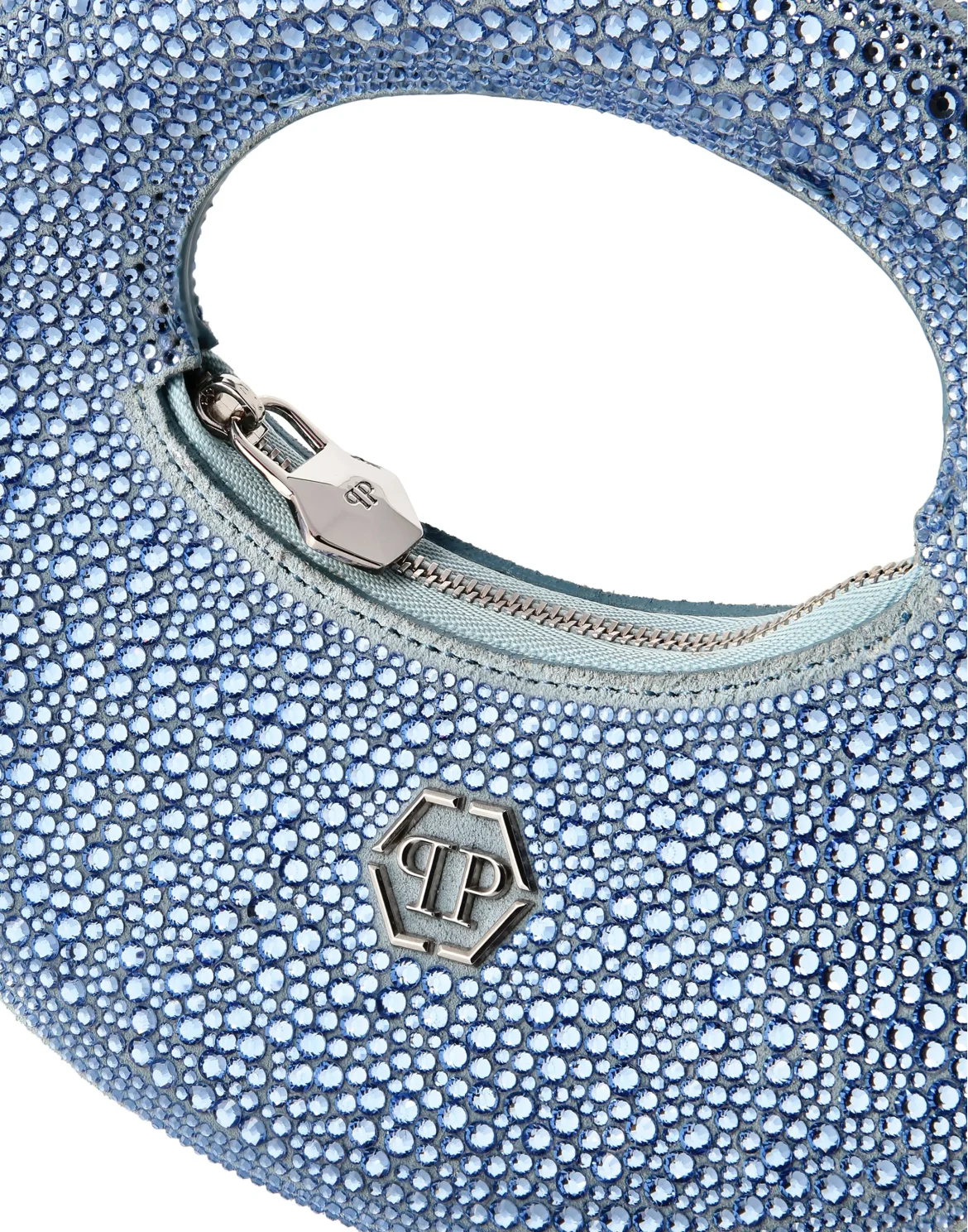Suede Mini Handle Bag Strass, цвет: Голубой