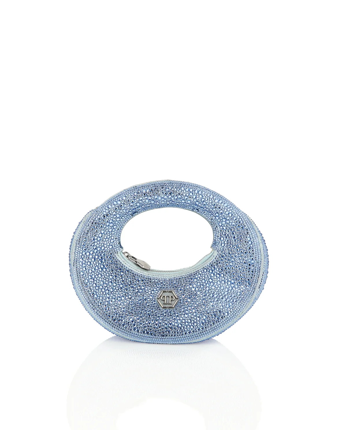 Suede Mini Handle Bag Strass, цвет: Голубой