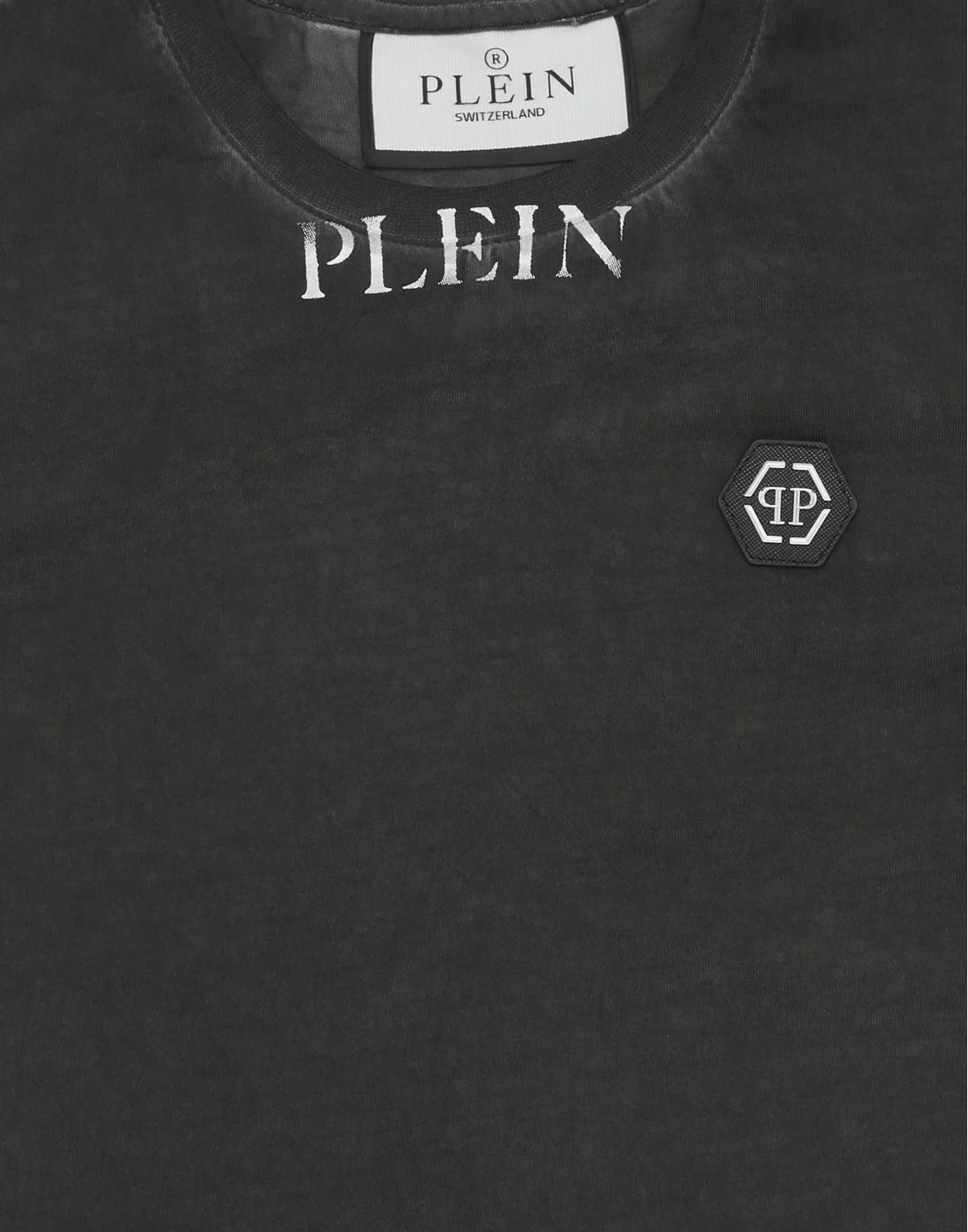 T-shirt Round Neck SS Basic Plein Old dye, цвет: Черный