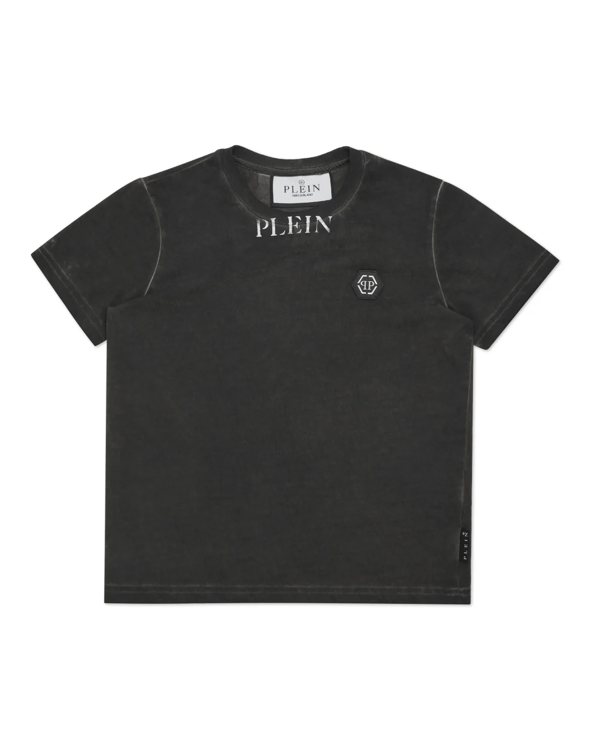 T-shirt Round Neck SS Basic Plein Old dye, цвет: Черный
