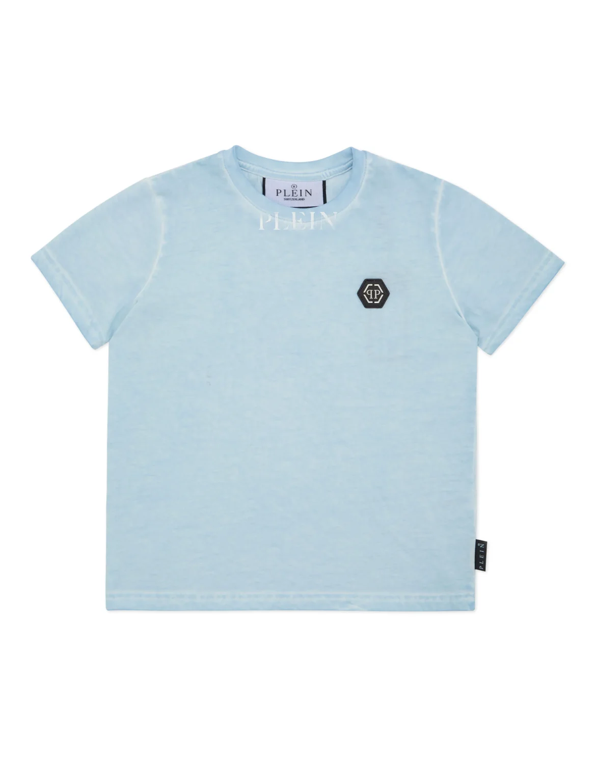T-shirt Round Neck SS Basic Plein Old dye, цвет: Голубой