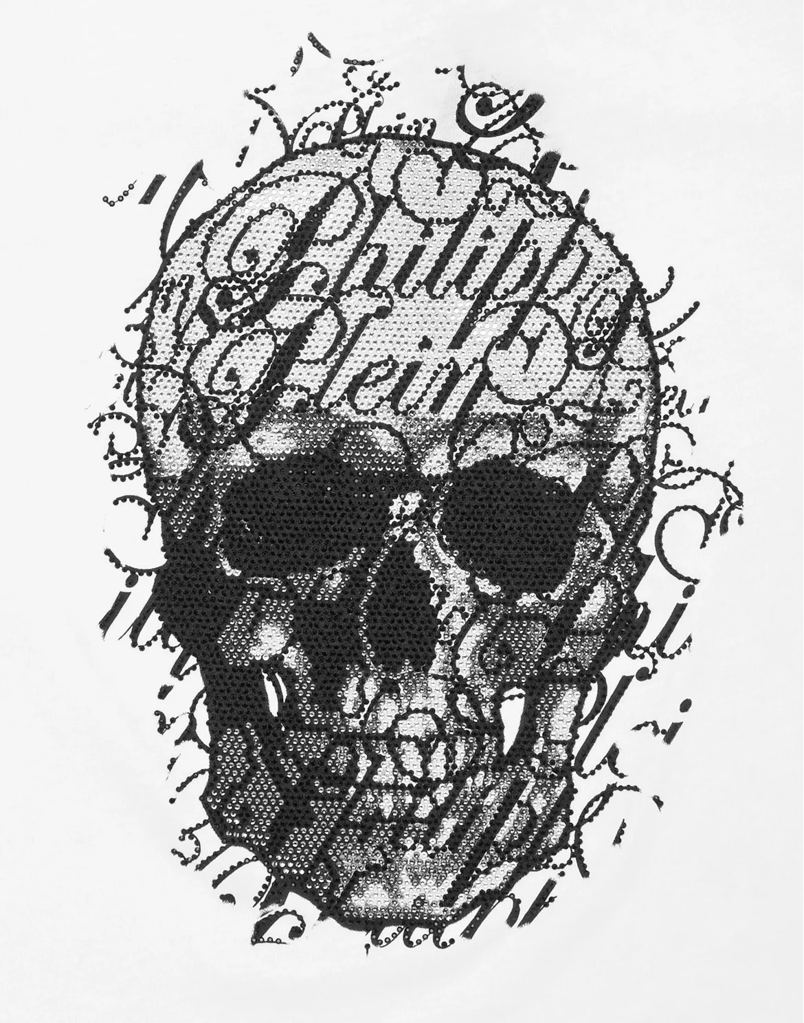 T-shirt Round Neck SS Coursive Skull, цвет: Белый