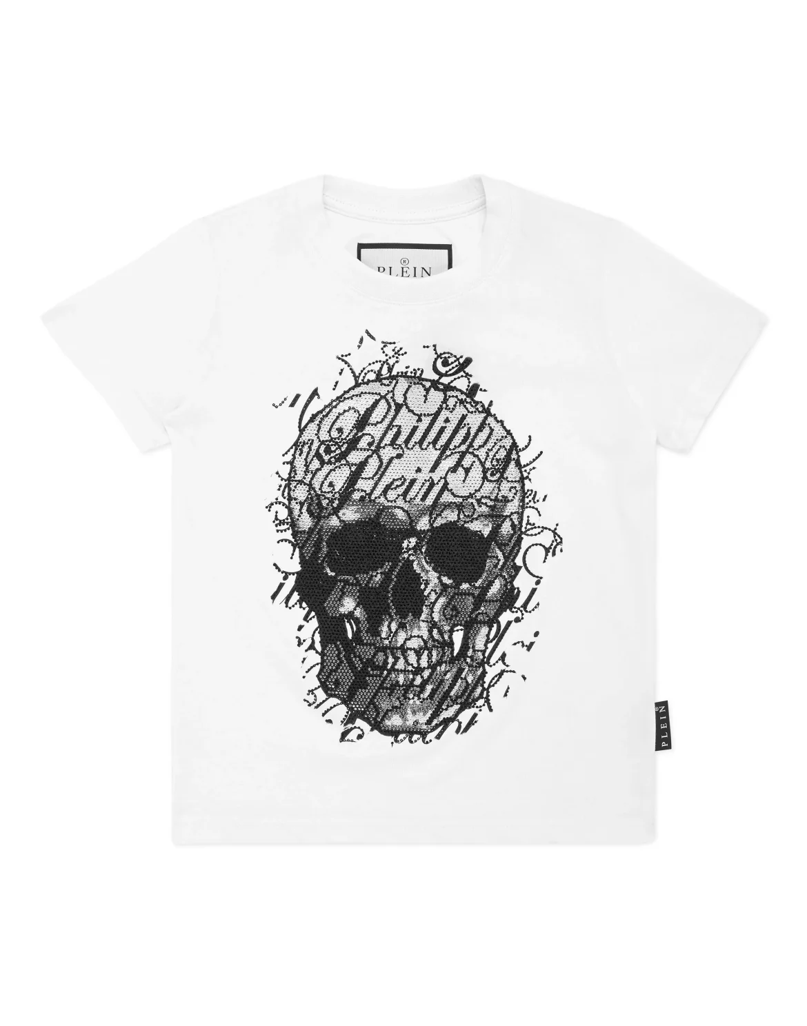 T-shirt Round Neck SS Coursive Skull, цвет: Белый
