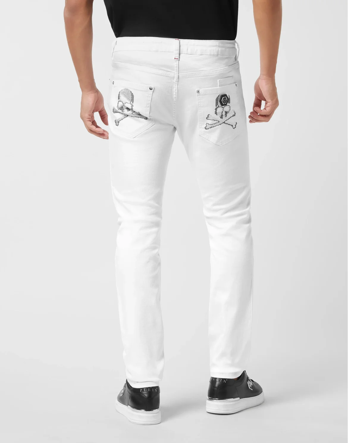 Denim Trousers Super Straight Cut Skulls, цвет: Белый
