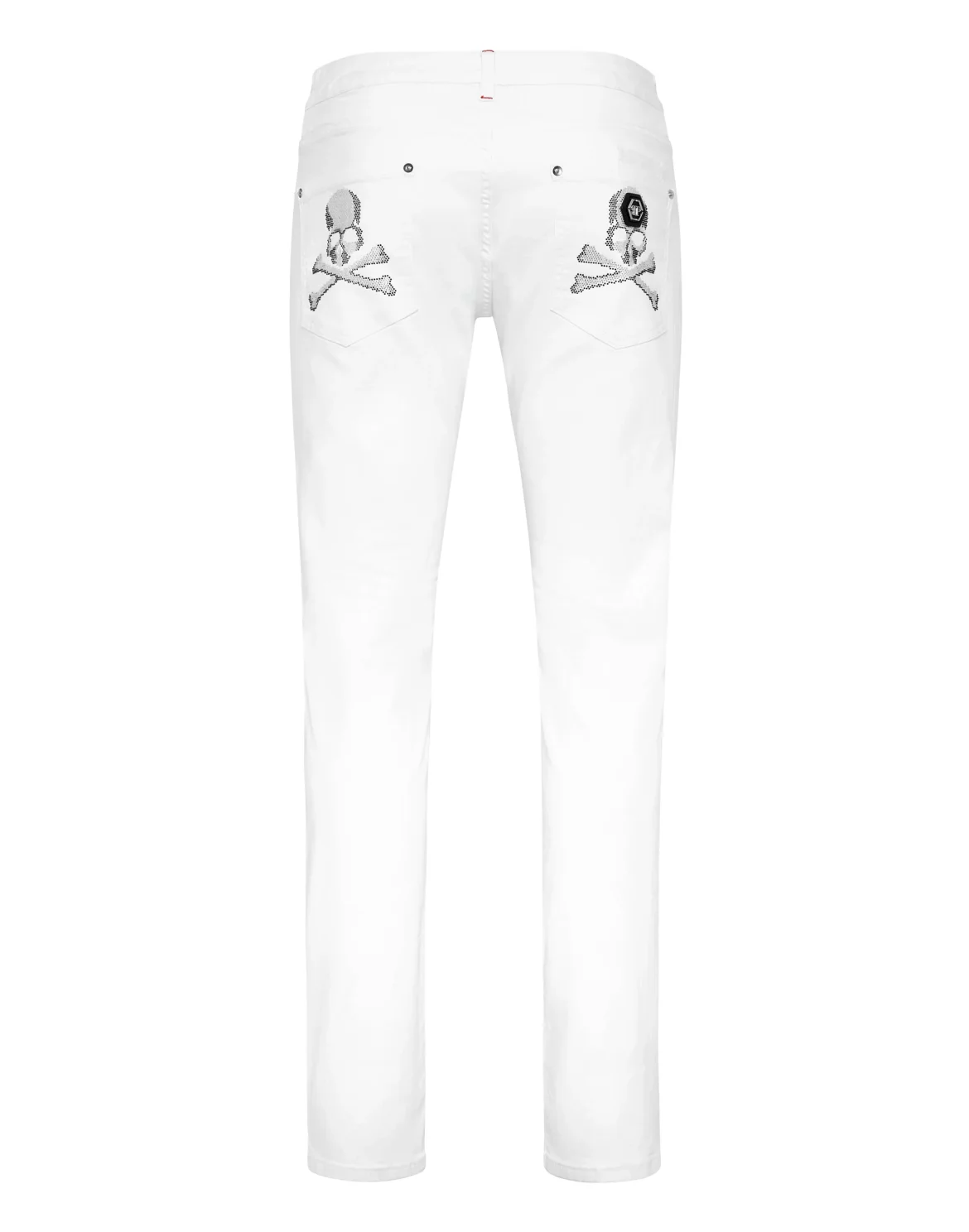 Denim Trousers Super Straight Cut Skulls, цвет: Белый