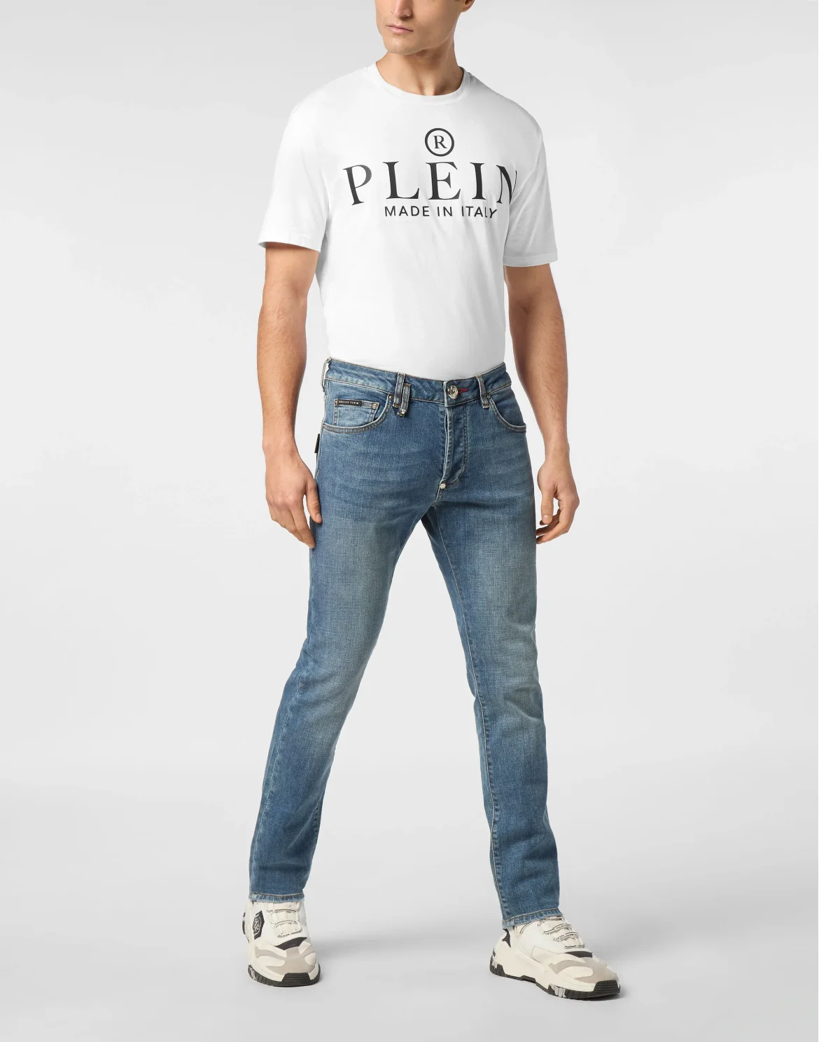 Denim Trousers Super Straight Cut Skulls, цвет: Синий