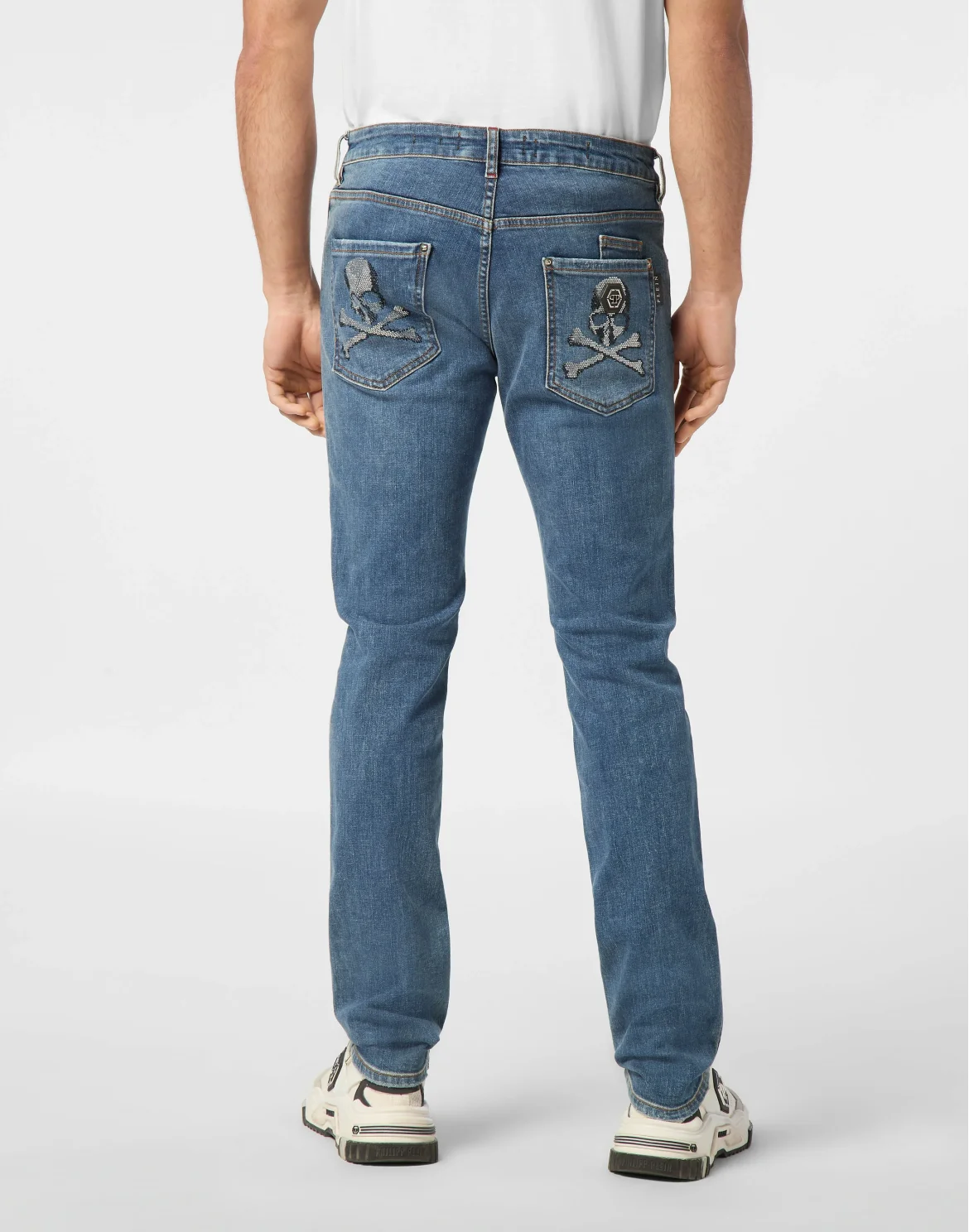 Denim Trousers Super Straight Cut Skulls, цвет: Синий
