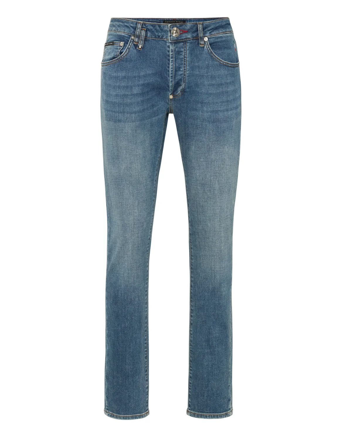 Denim Trousers Super Straight Cut Skulls, цвет: Синий