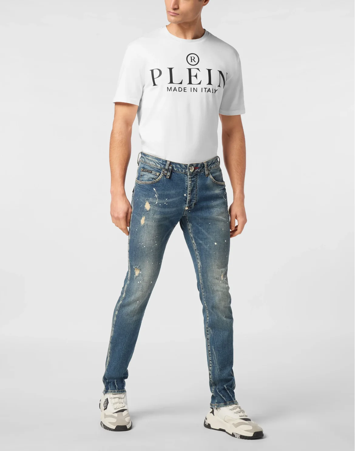Denim Trousers Super Straight Cut Skulls, цвет: Синий