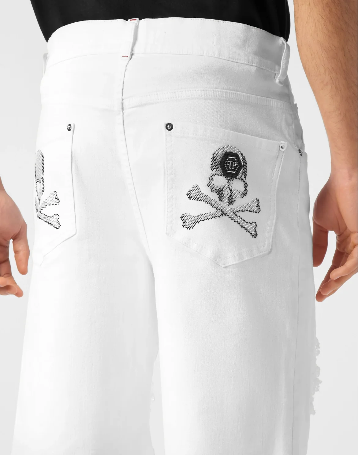 Denim Shorts Formentera Skull, цвет: Белый