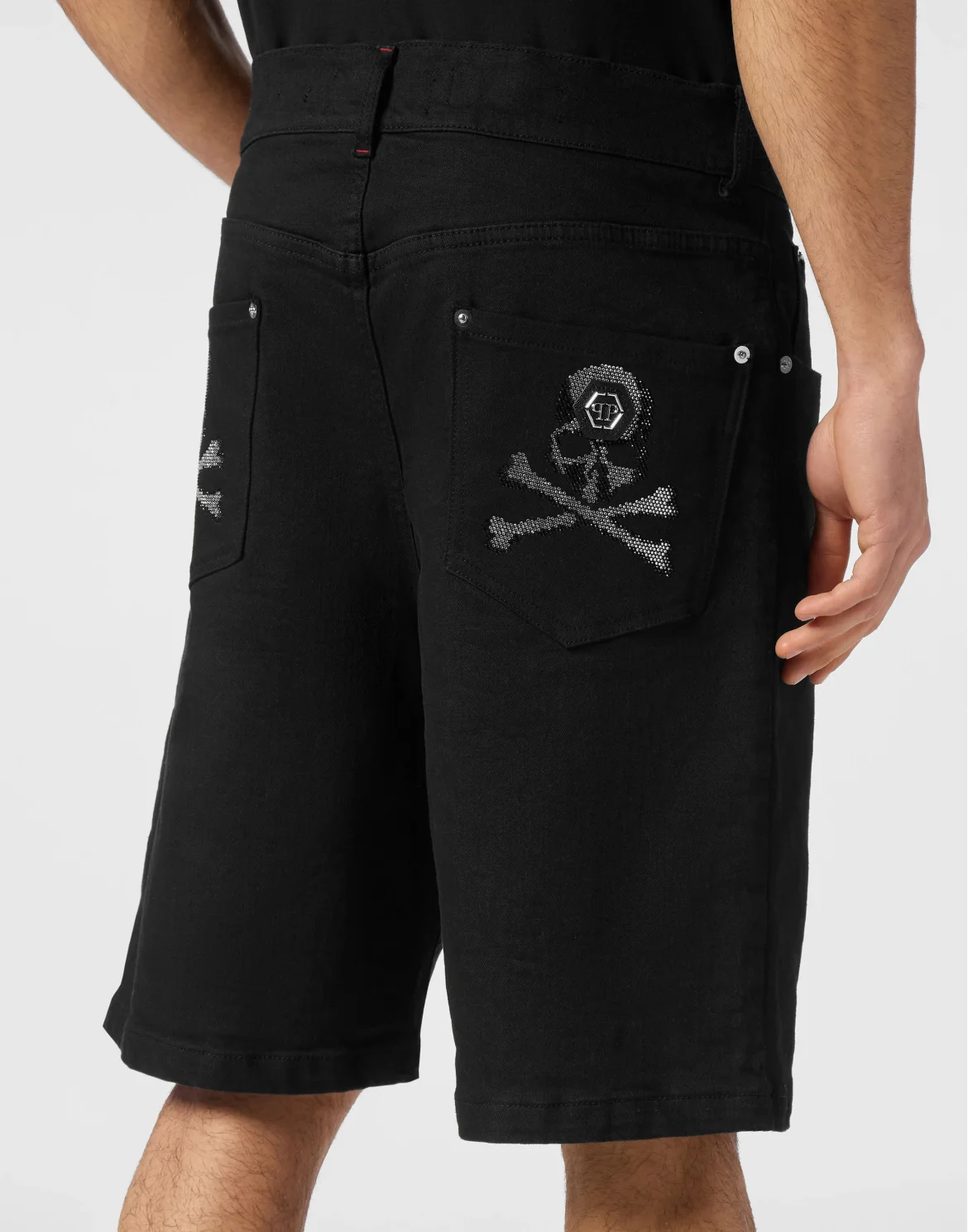 Denim Shorts Formentera Skull, цвет: Черный