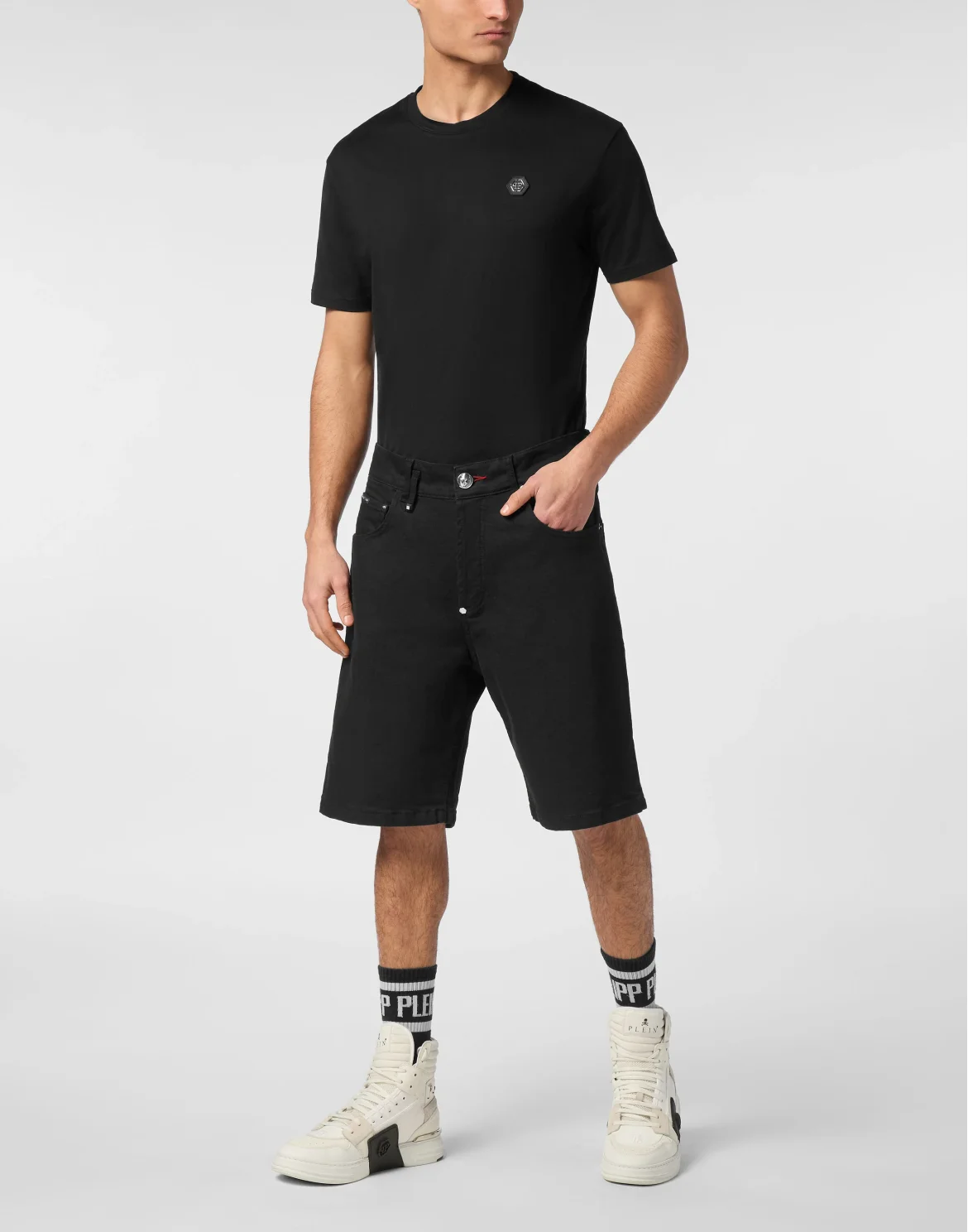 Denim Shorts Formentera Skull, цвет: Черный