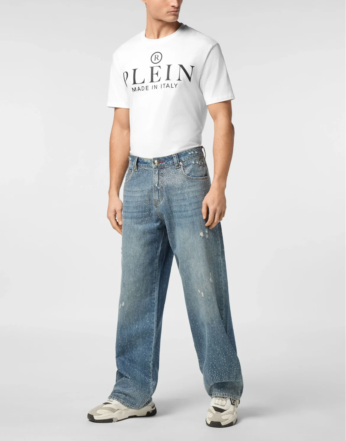 Denim Trousers Beach Boy Fit Strass, цвет: Синий