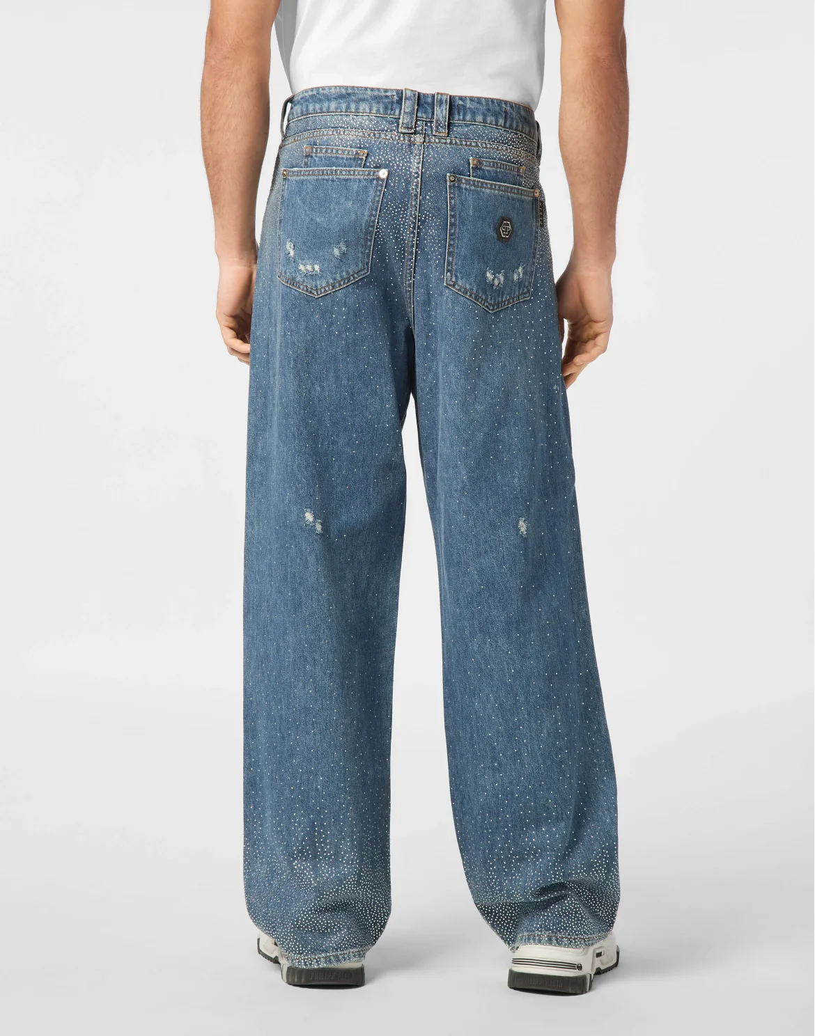Denim Trousers Beach Boy Fit Strass, цвет: Синий