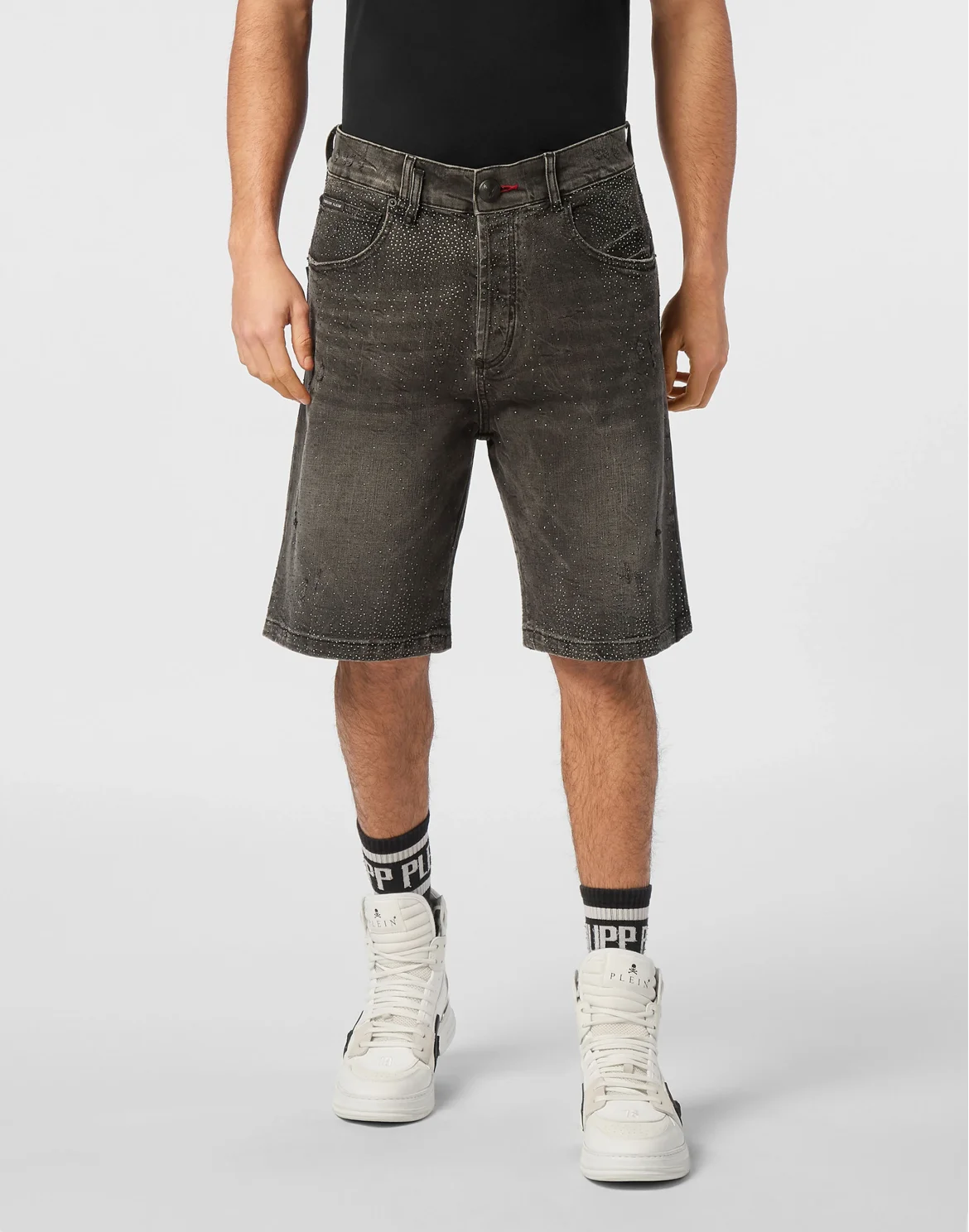 Denim Shorts Formentera Strass, цвет: Серый