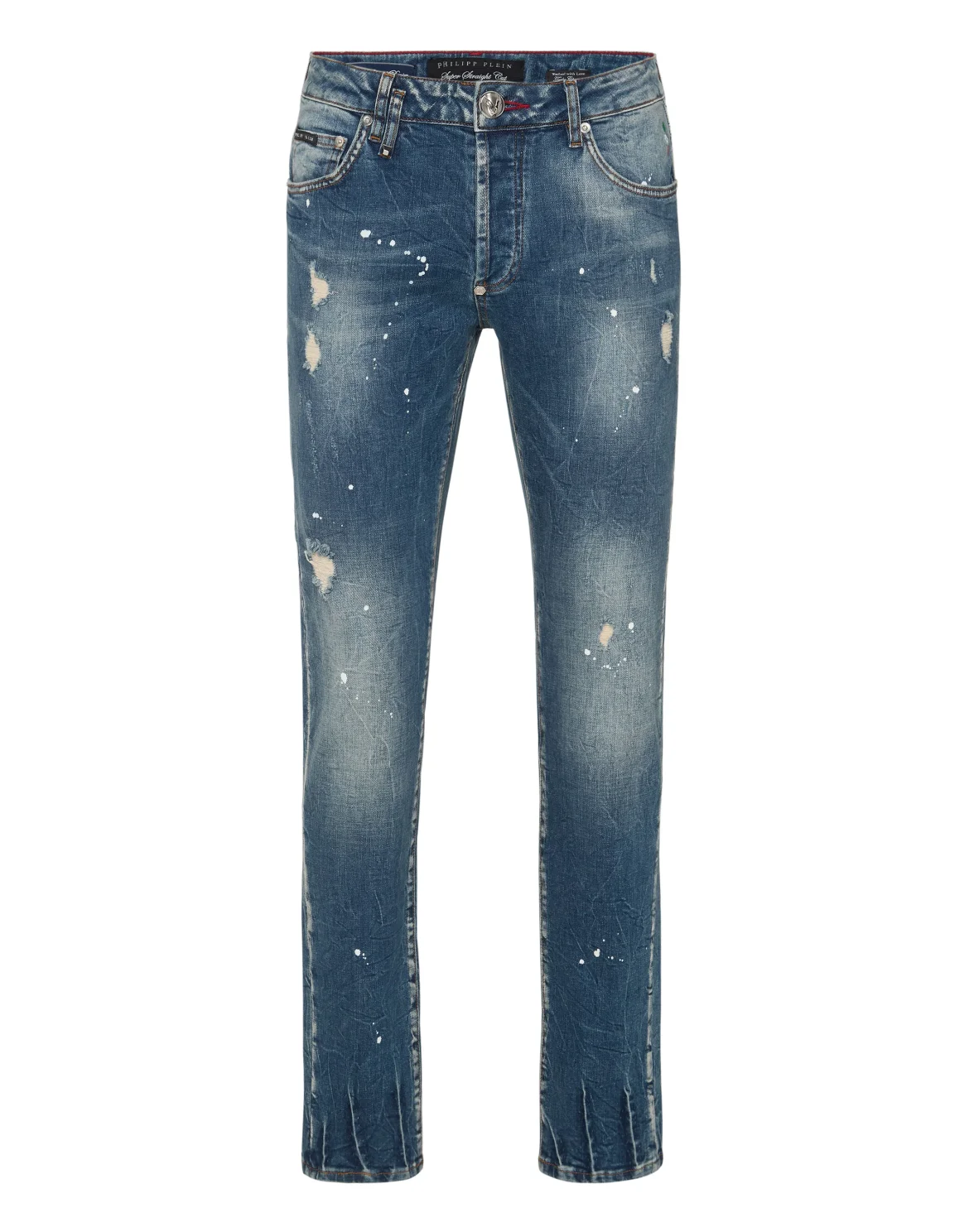 Denim Trousers Super Straight Cut Studs, цвет: Синий