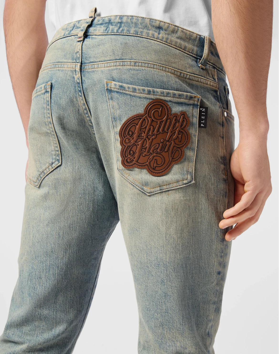 Denim Trousers Super Straight Cut 5 Pockets Signature, цвет: Синий