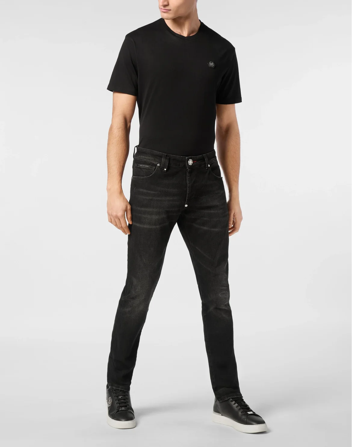 Denim Trousers Super Straight Cut 5 Pockets, цвет: Черный