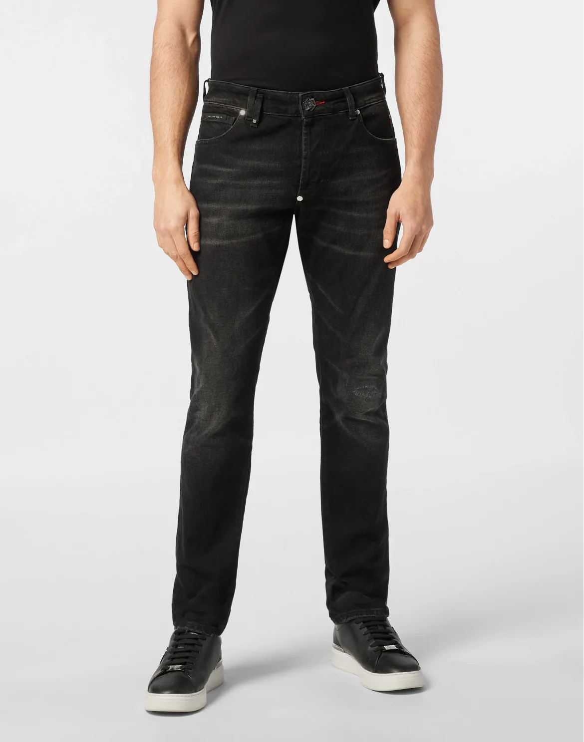 Denim Trousers Super Straight Cut 5 Pockets, цвет: Черный