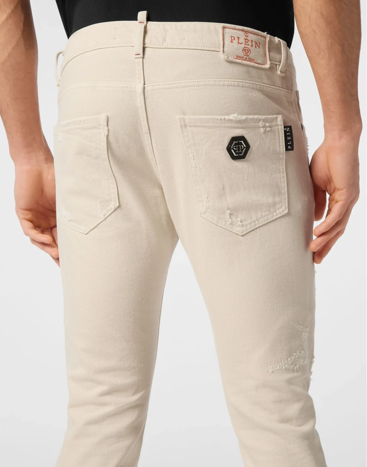 Denim Trousers Skinny 5 Pockets, цвет: Бежевый