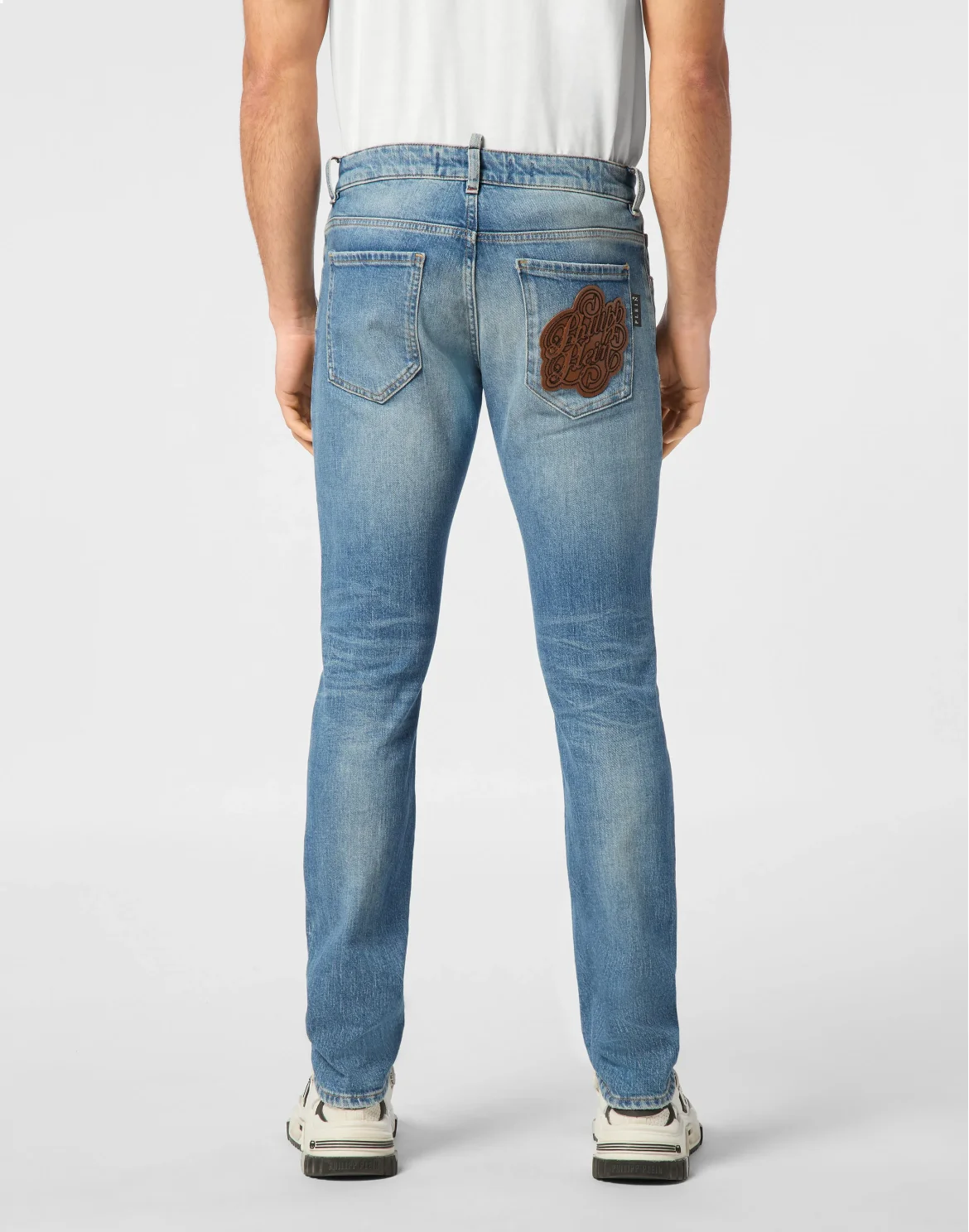 Denim Trousers Super Straight Cut 5 Pockets Signature, цвет: Голубой