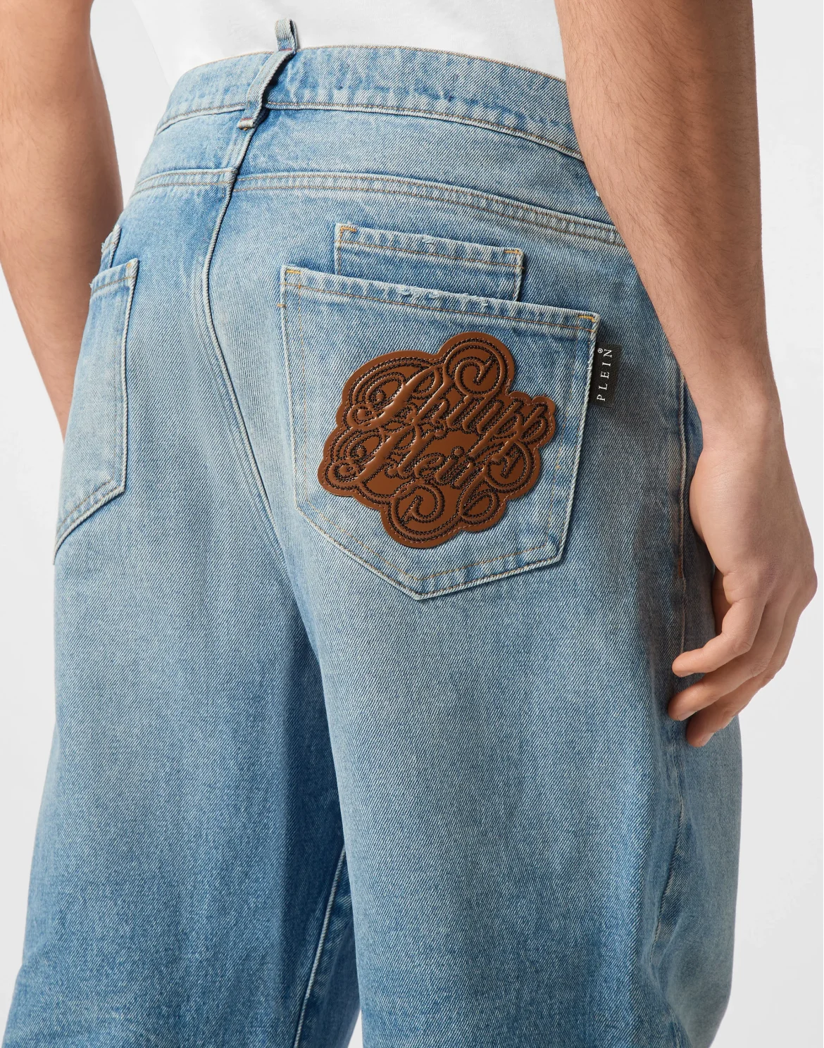 Denim Trousers Beach Boy Fit 5 Pockets Signature, цвет: Голубой