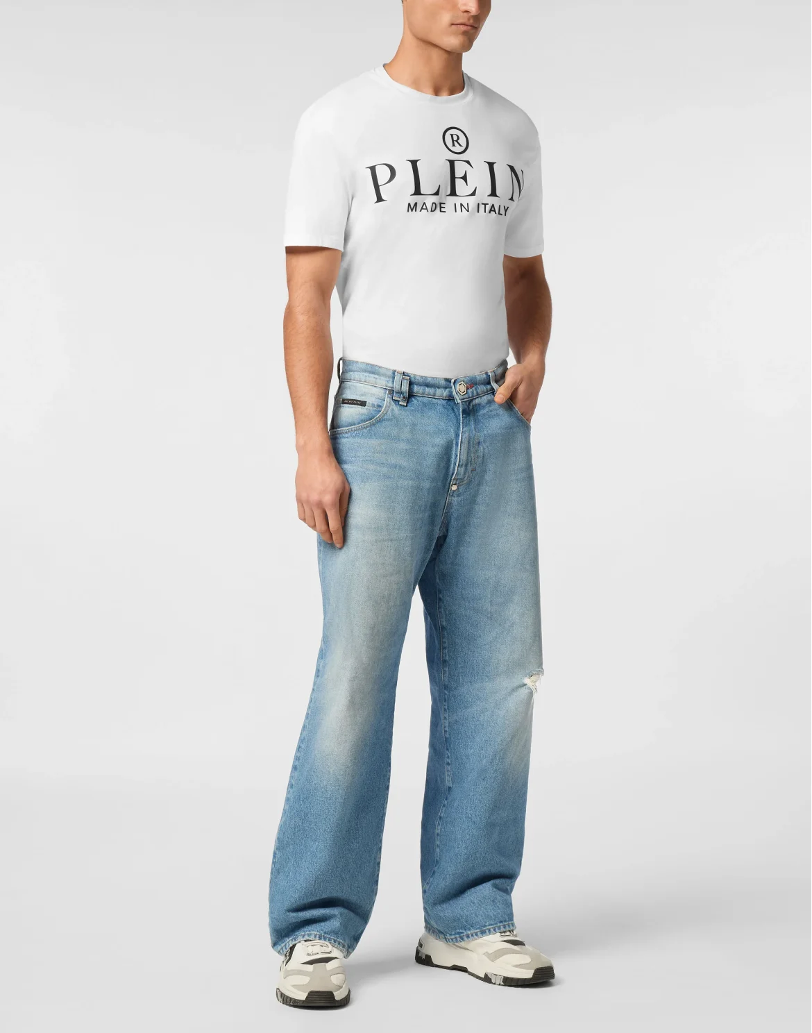Denim Trousers Beach Boy Fit 5 Pockets Signature, цвет: Голубой