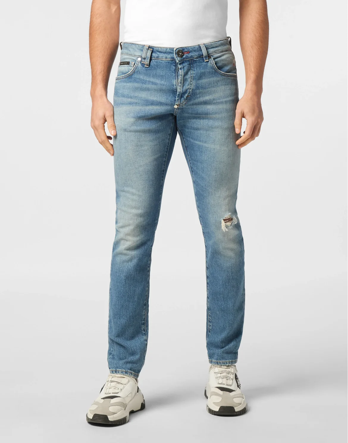 Denim Trousers Super Straight Cut 5 Pockets, цвет: Голубой