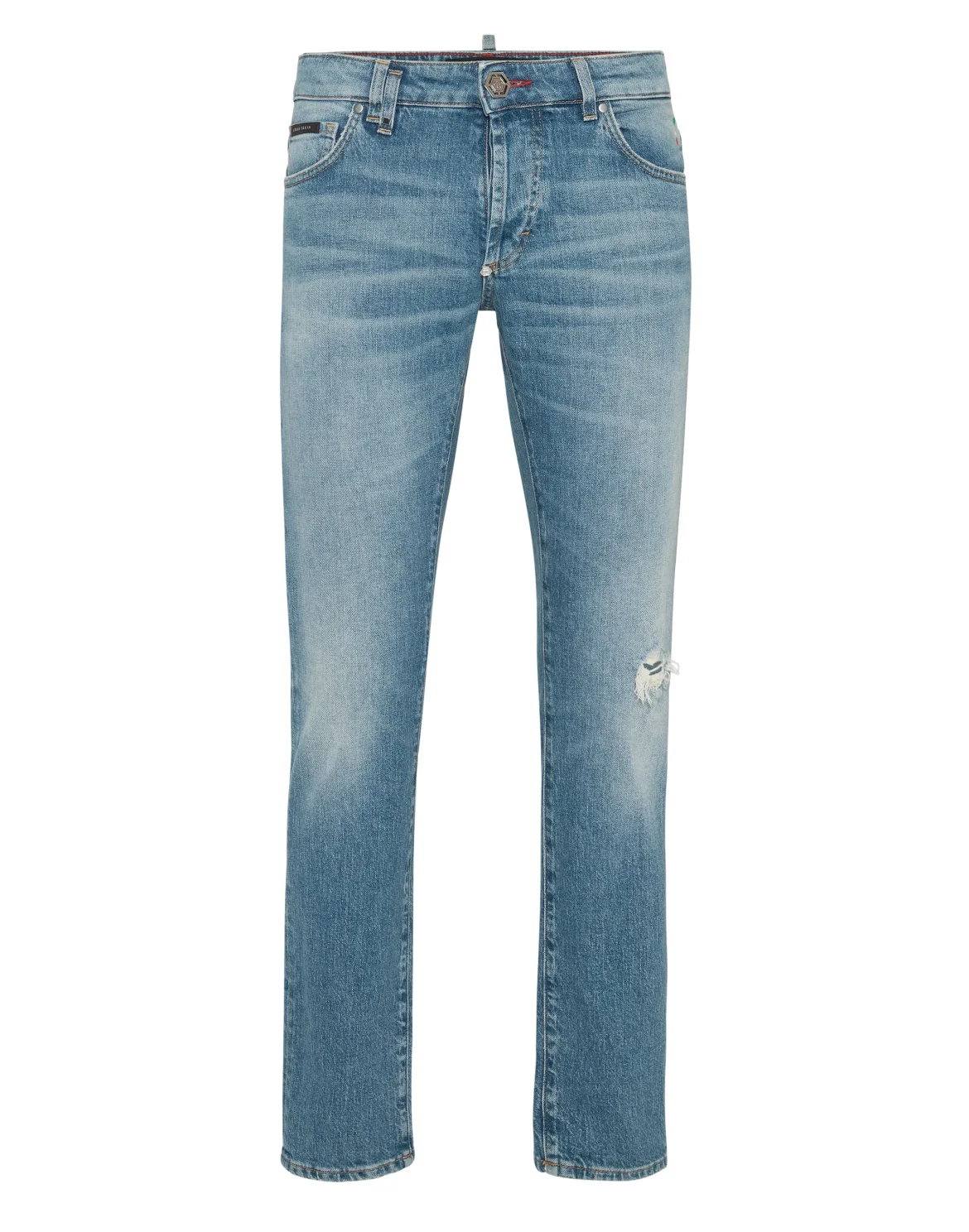 Denim Trousers Super Straight Cut 5 Pockets, цвет: Голубой