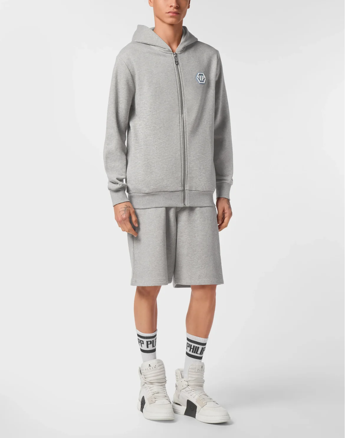 Hoodie Sweatjacket LS Iconic Plein, цвет: Серый
