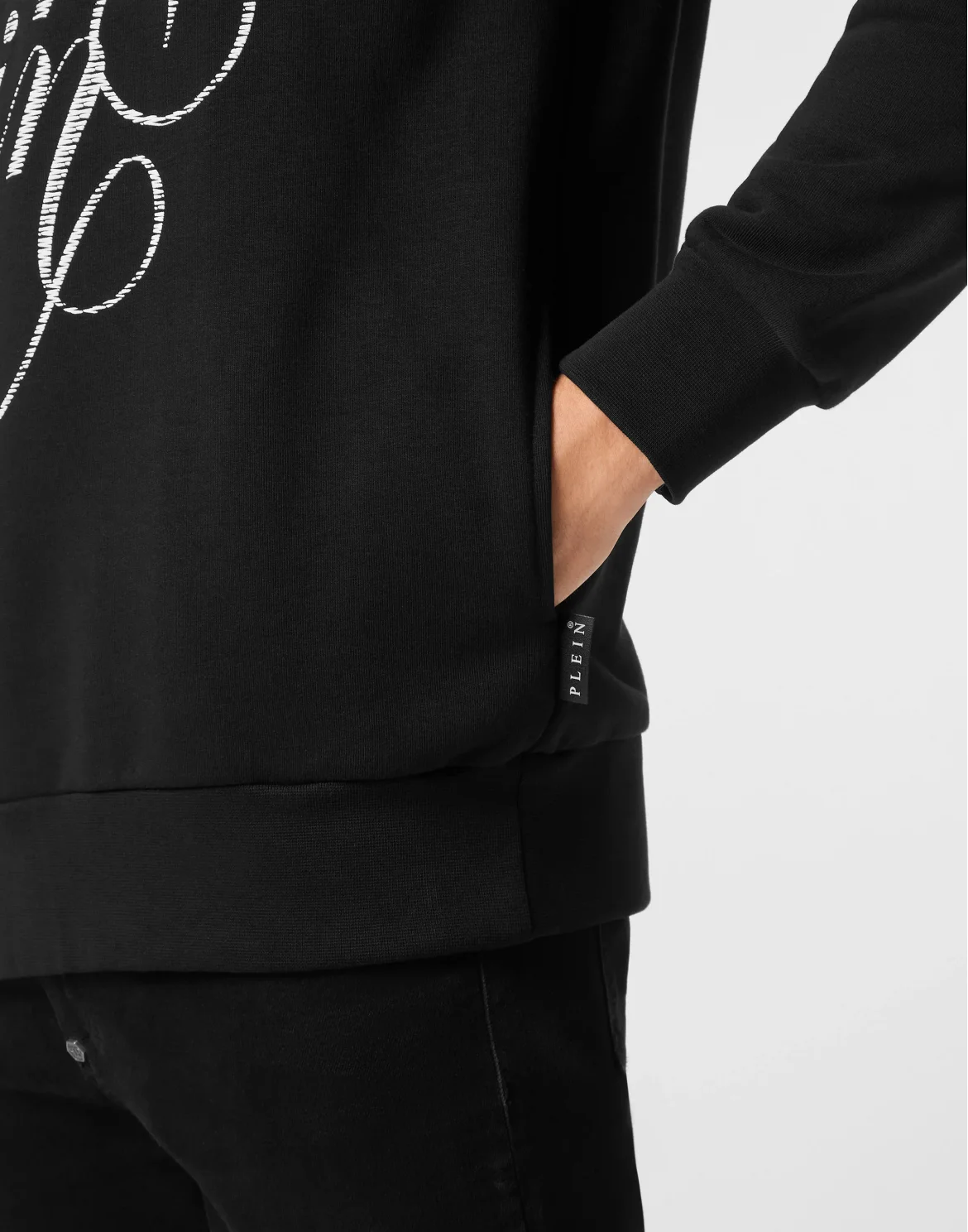 Hoodie sweatshirt Plein Coursive, цвет: Черный