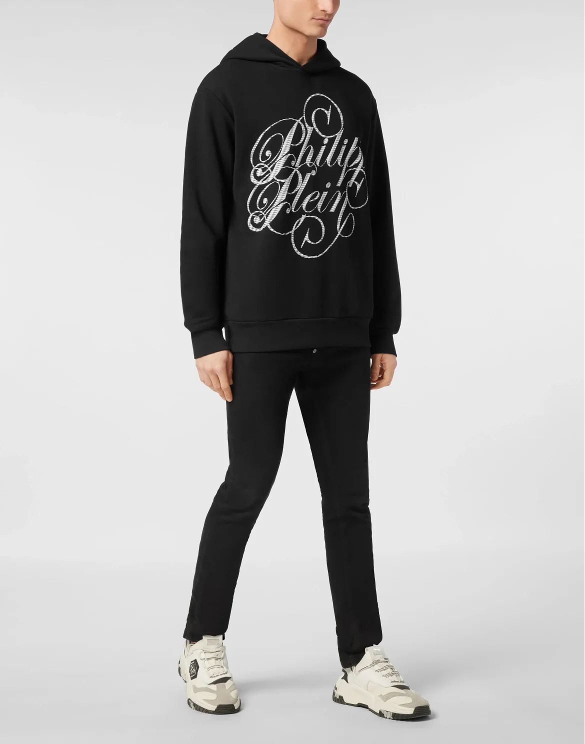 Hoodie sweatshirt Plein Coursive, цвет: Черный