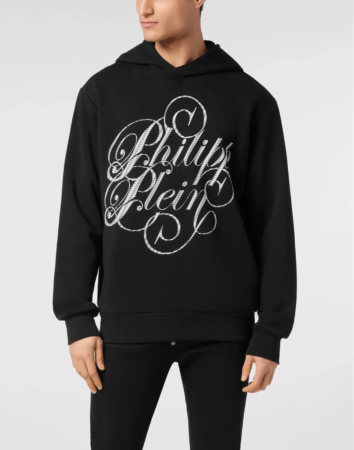 Hoodie sweatshirt Plein Coursive, цвет: Черный