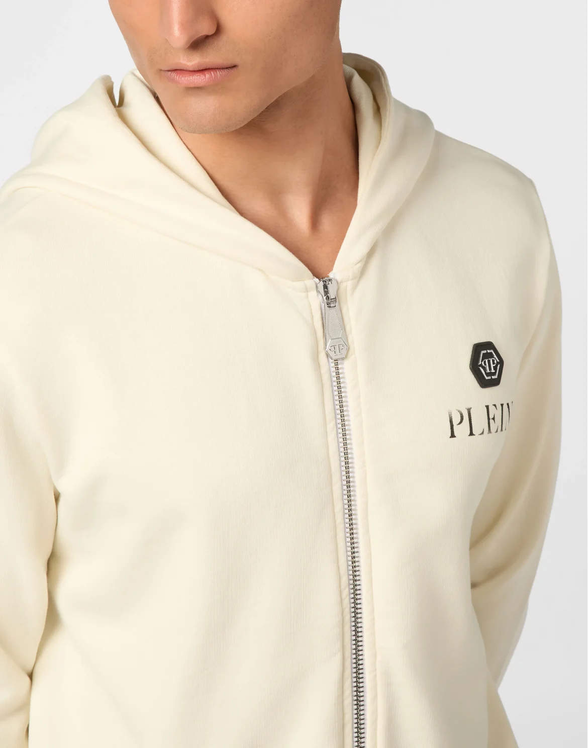 Hoodie Sweatjacket Basic Plein Old Dye, цвет: Бежевый