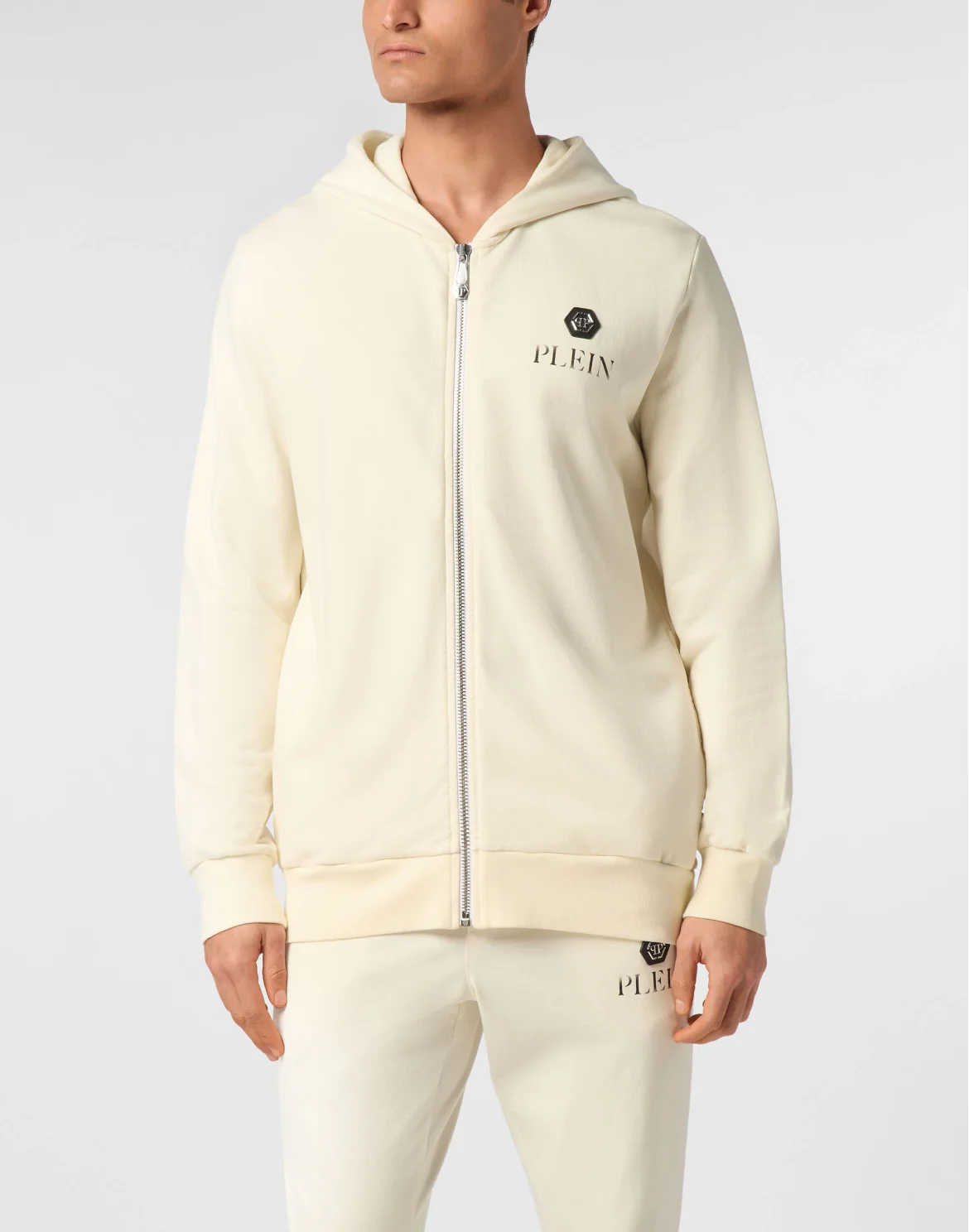 Hoodie Sweatjacket Basic Plein Old Dye, цвет: Бежевый